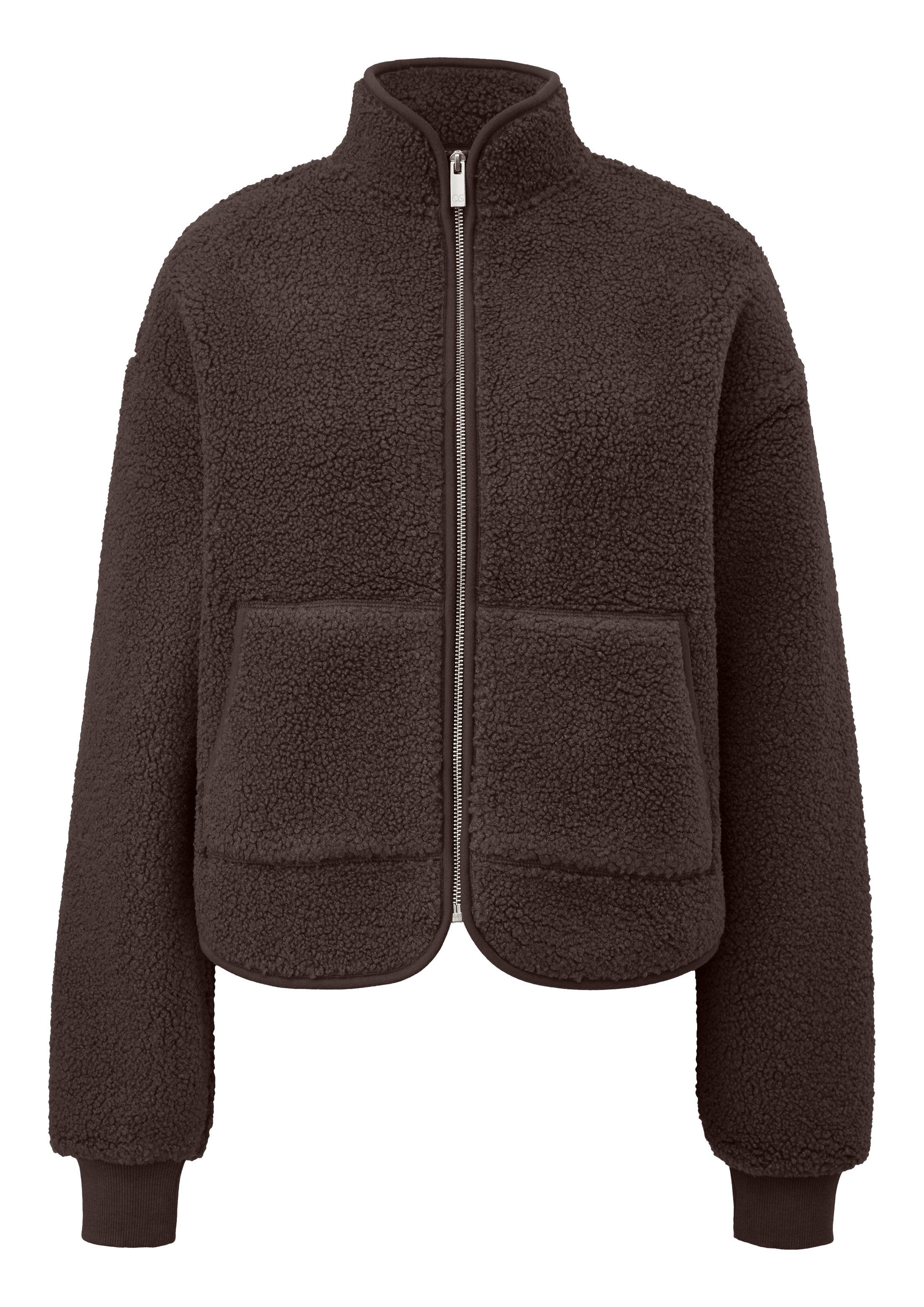 QS Funktionsjacke Sweatshirt Teddyjacke mit aufgesetzten Taschen – Bild 2 von 5