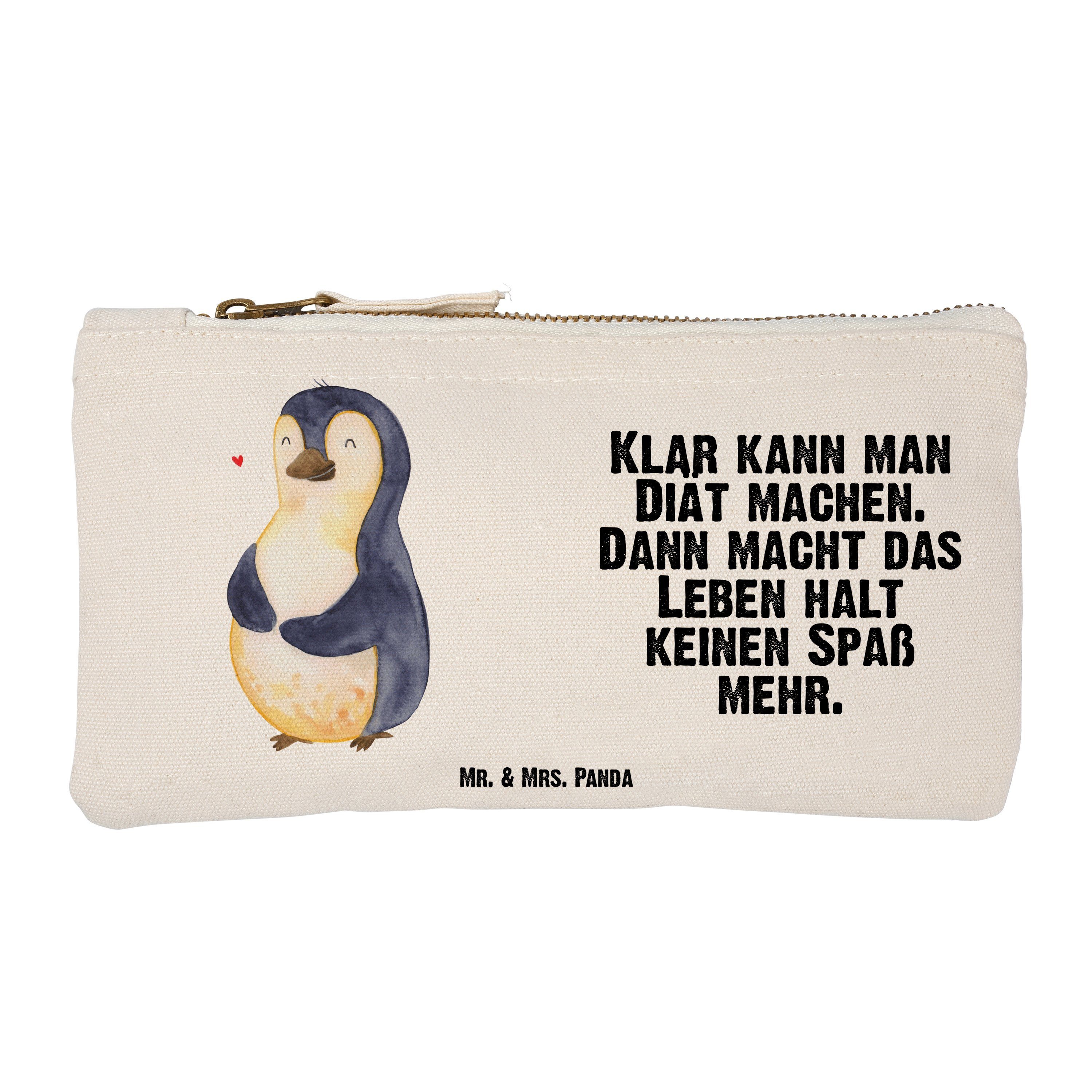 Mr. & Mrs. Panda Kosmetiktasche Größe S Klein Pinguin Diät - Weiß - Geschenk, dick, Schminktasche, Et (1-tlg)