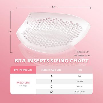 Cbei BH-Einlagen Silikon-Brusteinlagen, Booster-Pads,wiederverwendbar, Wasserdicht (Push-Up-Einlagen, BH, Brustvergrößerer für Damen, Frauen, für A- bis C-Becher, 1 Paar), für den täglichen Gebrauch, Fotografie, andere Anlässe