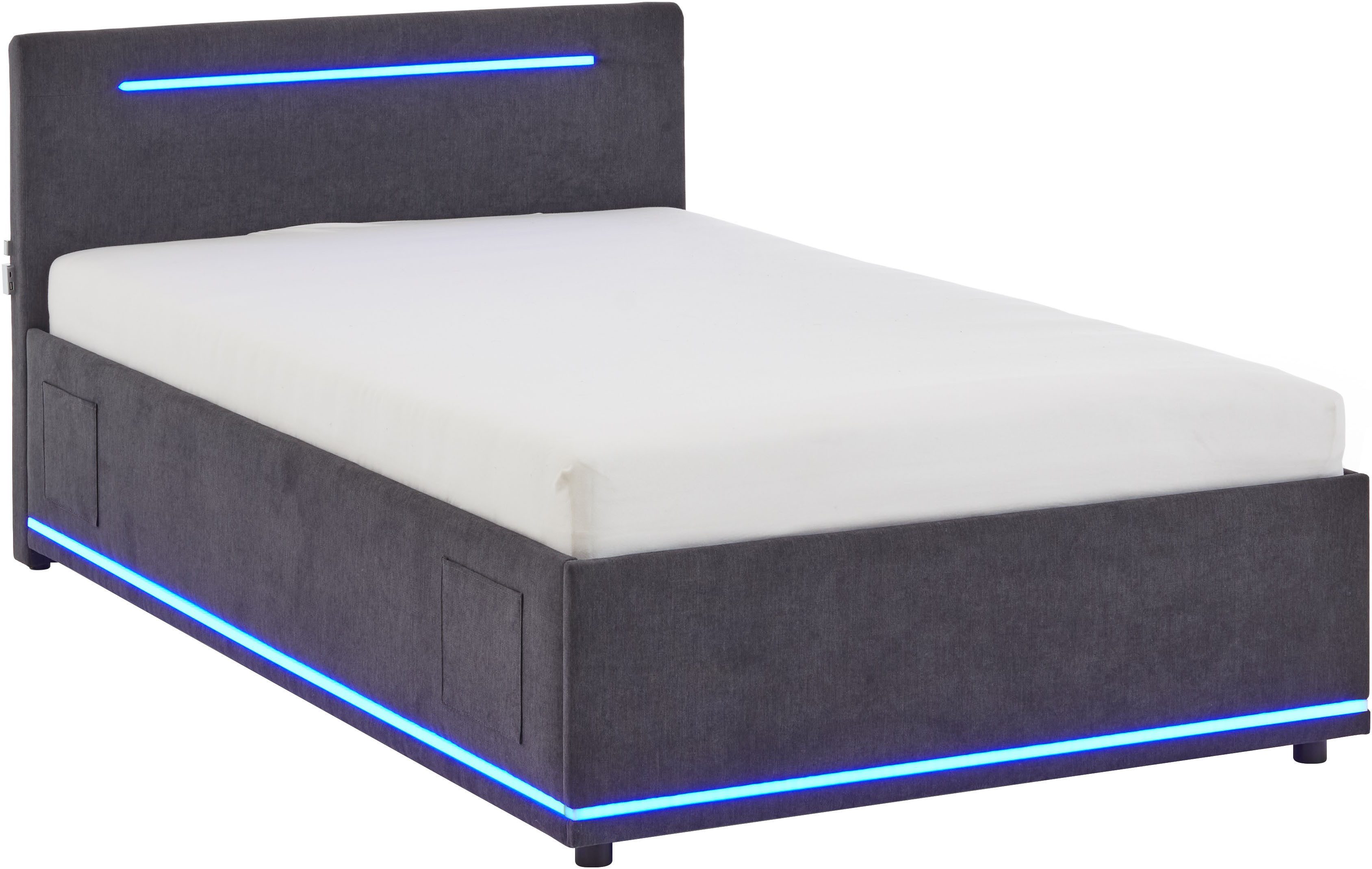 meise.möbel Polsterbett CIRCLE inkl. LED-Beleuchtung & USB-Anschluss, wahlweise mit Bettkasten, erhältlich in den Breiten 90cm, 120cm & 140cm – Bild 4 von 5