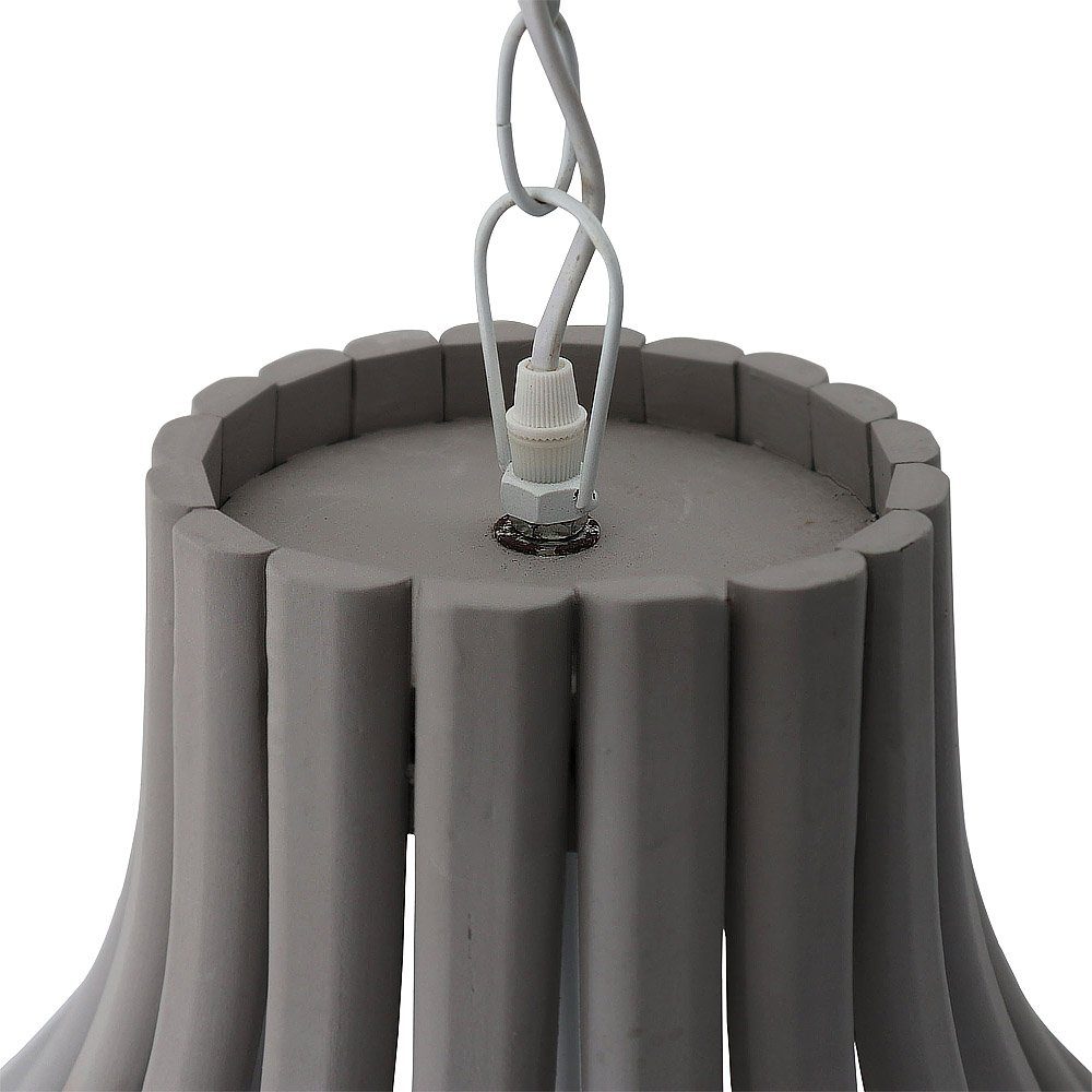 Grafelstein Hängeleuchten Hängelampe PEAR grau aus Holz XXL-Holzlampe mit Streben D50cm