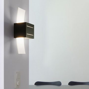 etc-shop Wandleuchte, Leuchtmittel nicht inklusive, Wandlampe Design Wandleuchten Esszimmer Aluminium Glas Spot Leuchte