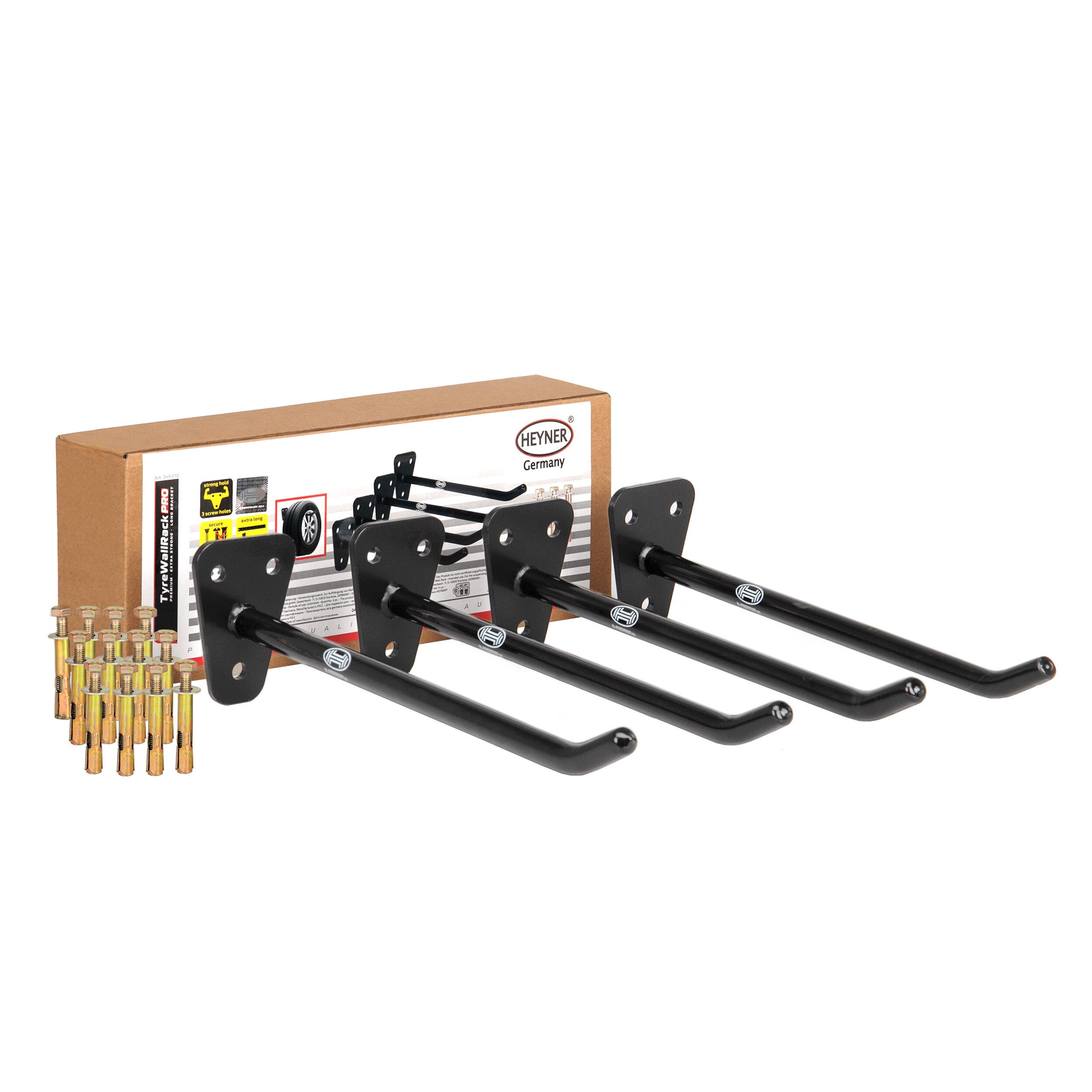 HEYNER Reifen-Wandhalterung Reifenhalter für die Wand - stabile Wandhalterung Felgen und Räder, (Set, 4-tlg)