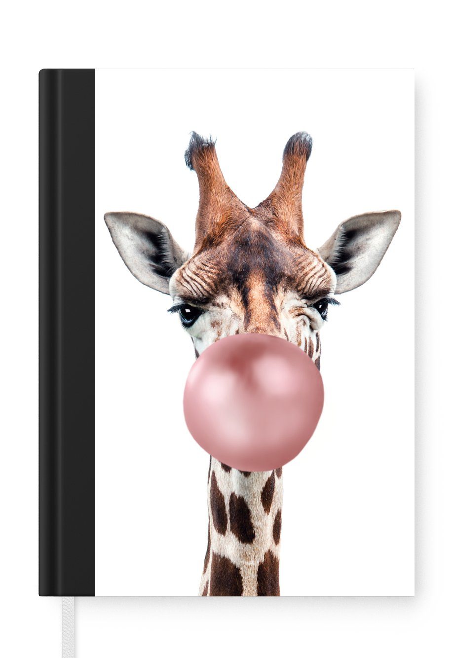 MuchoWow Notizbuch Giraffe - Kaugummi - Rosa - Kinder - Junge - Mädchen, Journal, Merkzettel, Tagebuch, Notizheft, A5, 98 Seiten, Haushaltsbuch