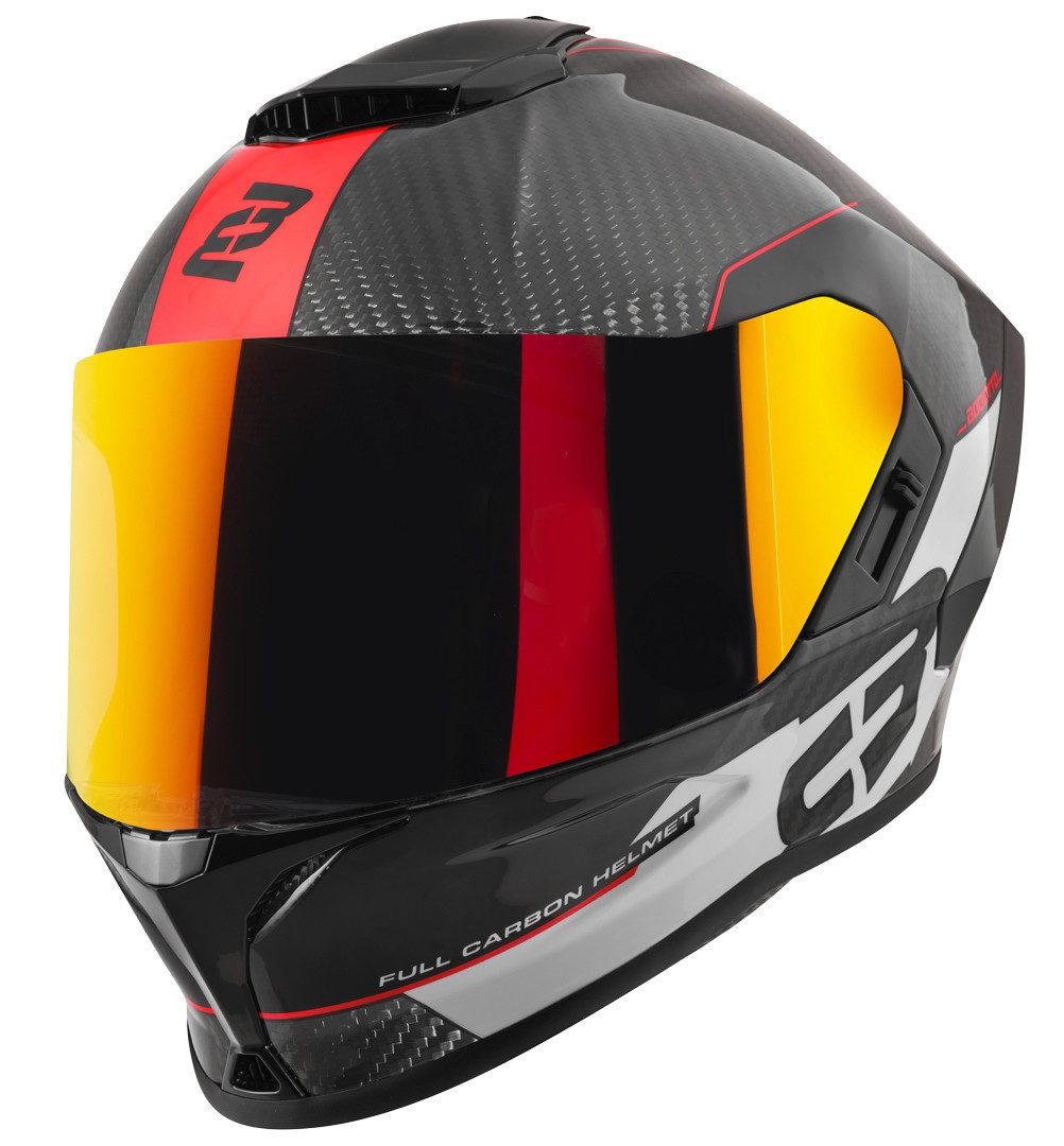Bogotto Motorradhelm Phantom Combo Carbon Helm (mit Pinlock, waschbar), integriertes Sonnenvisier,Notfallsystem-Polsterung (EQRS)