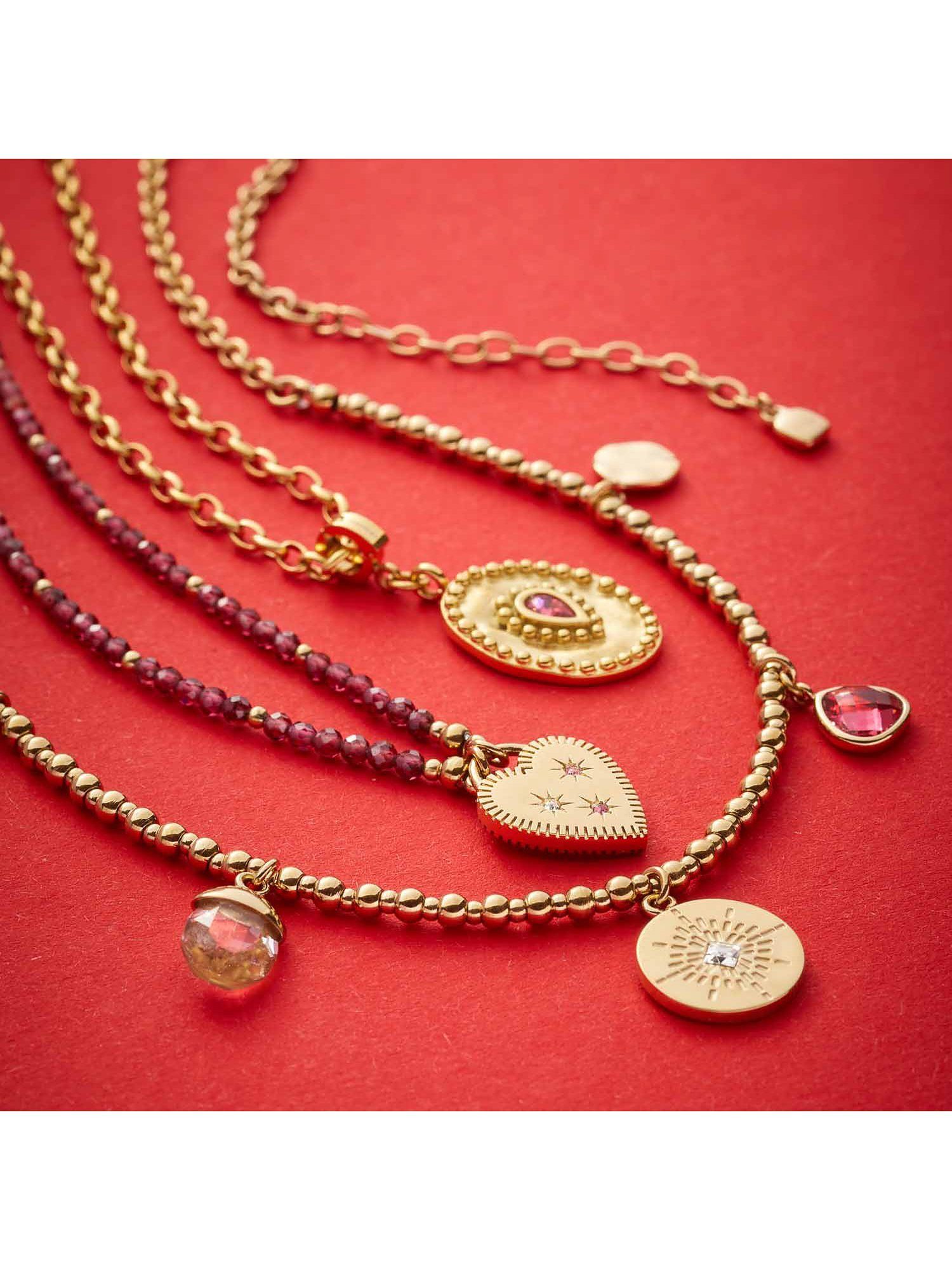 LEONARDO Edelstahlkette Leonardo Damen-Kette Edelstahl Granat günstig online kaufen