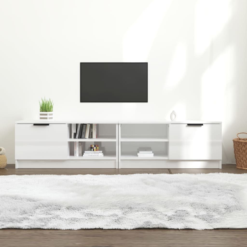 TV-Schrank Hochglanz-Weiß 80 x 35 x 36,5 cm aus Holzwerkstoff