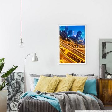 Sinus Art Poster Urbane Fotografie - Große Verkehrskreuzung bei Nacht