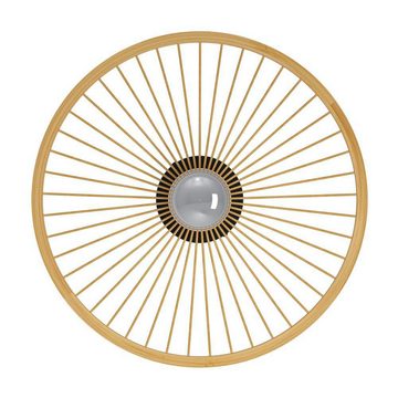 EGLO Deckenleuchte LEOMINSTER, ohne Leuchtmittel, Deckenleuchte, Wohnzimmerlampe, Metall in Schwarz und Bambus, Ø 45 cm
