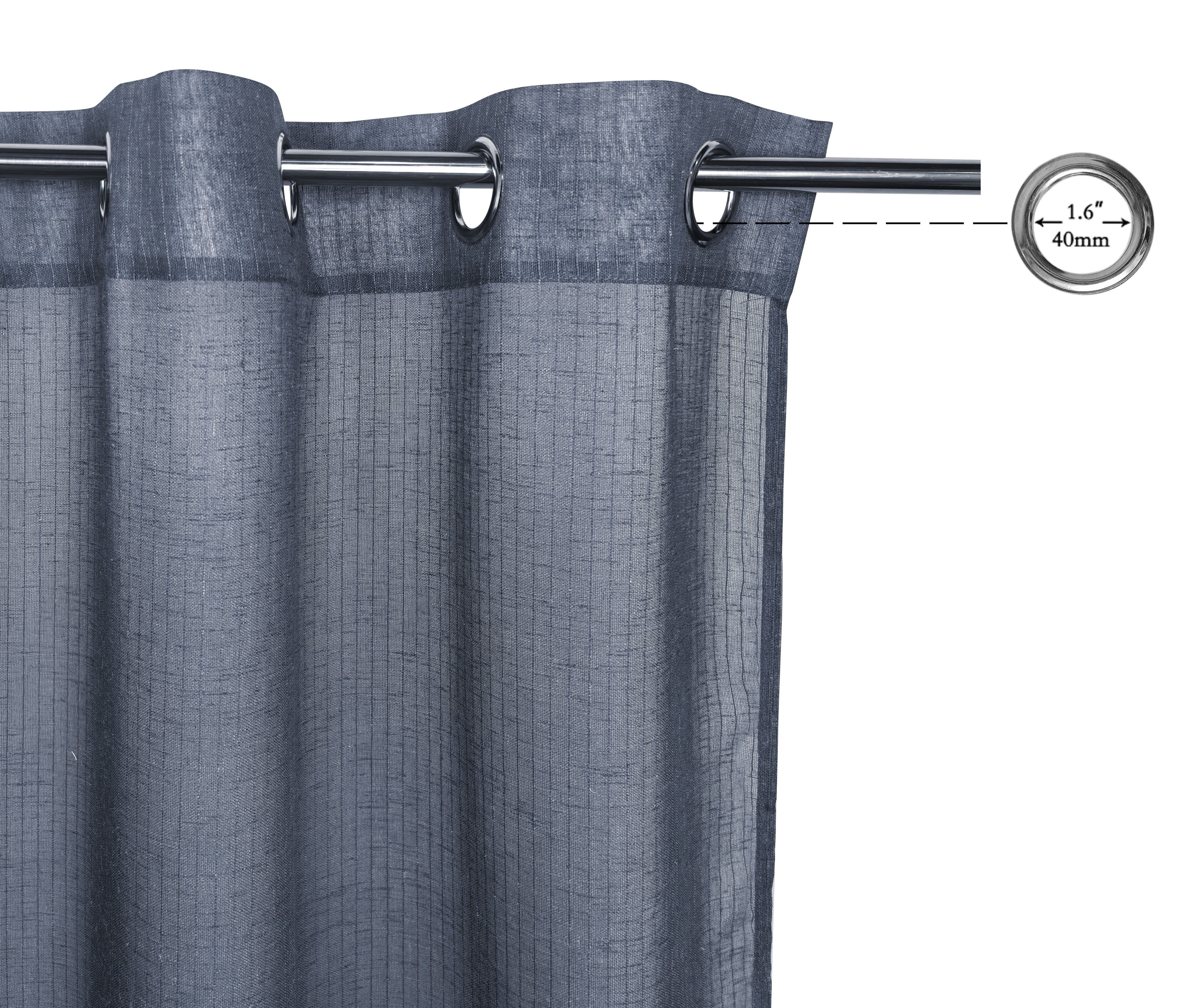 Bruno Banani Gardine Lazlo (1 St), Ösen, halbtransparent, Leinenoptik mit Leinen, Streifen, pflegeleicht, Wohn -und Schlafzimmer – Bild 3 von 5