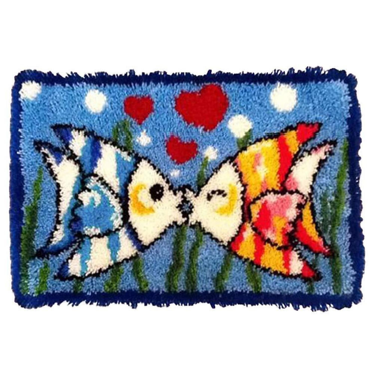 LuxusKollektion Kreativset Knüpfteppich Set Fisch küssen 50x38cm