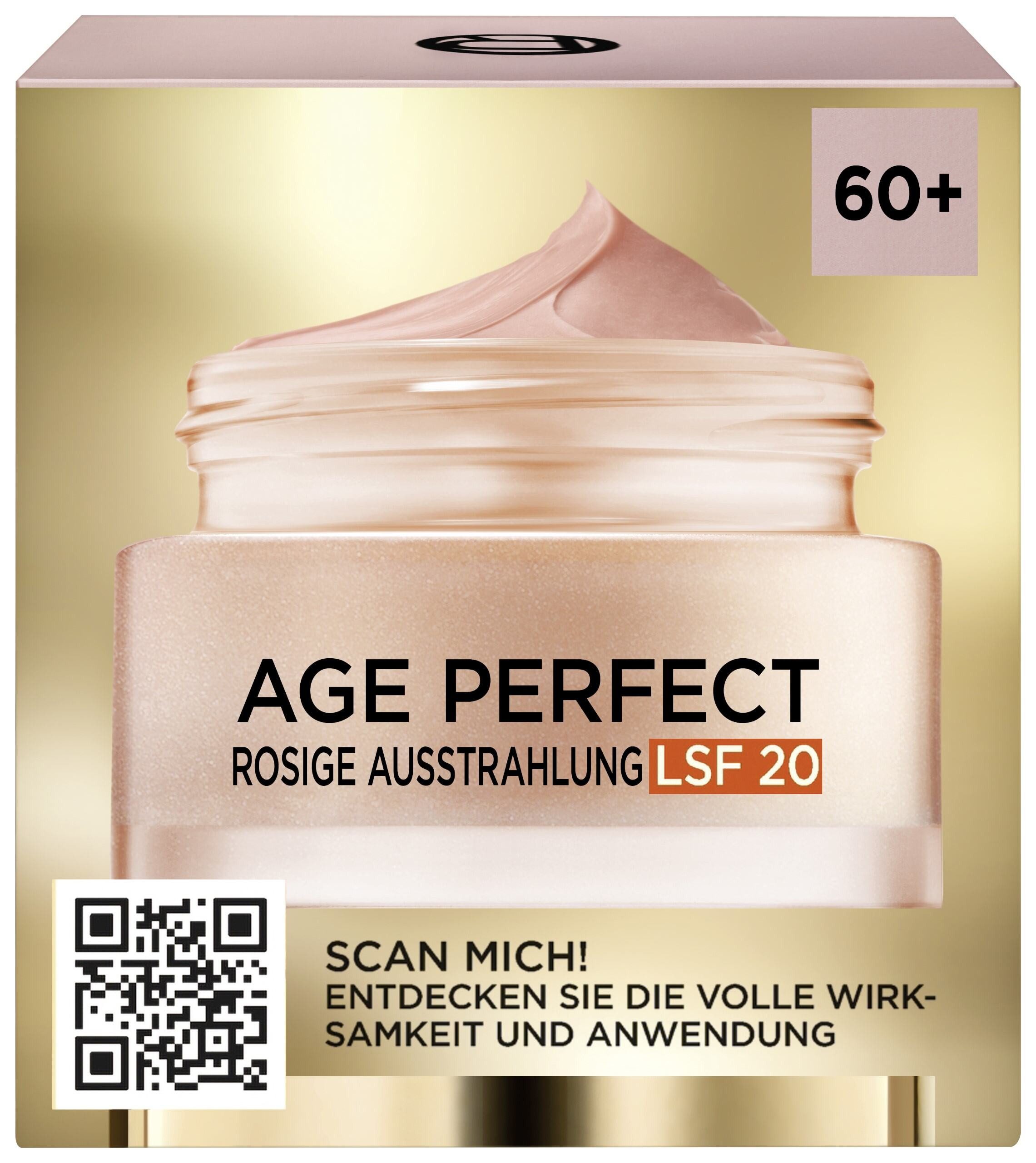 L'ORÉAL PARIS Feuchtigkeitscreme Age Perfect Golden Age Rosé-Tagespflege LSF20, LSF 20, mit Calcium und Vitamin B3, strafft die Haut, intensive Pflege