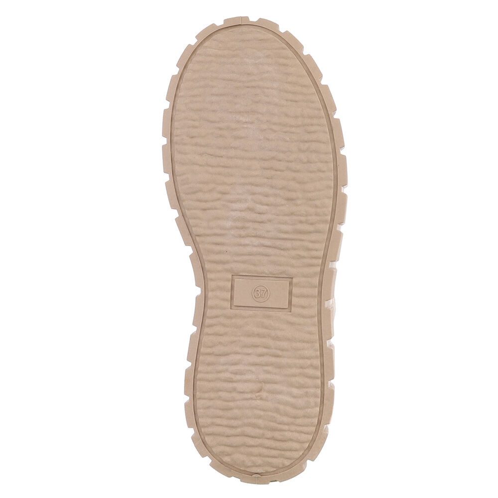 Ital-Design Damen Plateau Schnürstiefel mit Chunky-Sohle Schnürstiefelette (92002642) Keilabsatz/Wedge Stiefeletten in Hellbraun