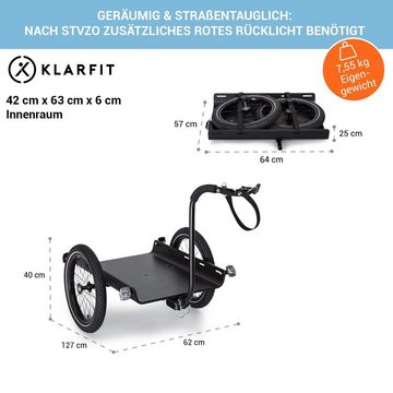 KLARFIT Fahrradkinderanhänger Companion Travel Lastenanhänger 40kg Fahrradanhänger