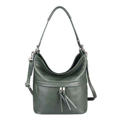 ITALYSHOP24 Schultertasche »Made in Italy Damen XL Leder Shopper«, als Handtasche, Henkeltasche, Umhängetasche tragbar