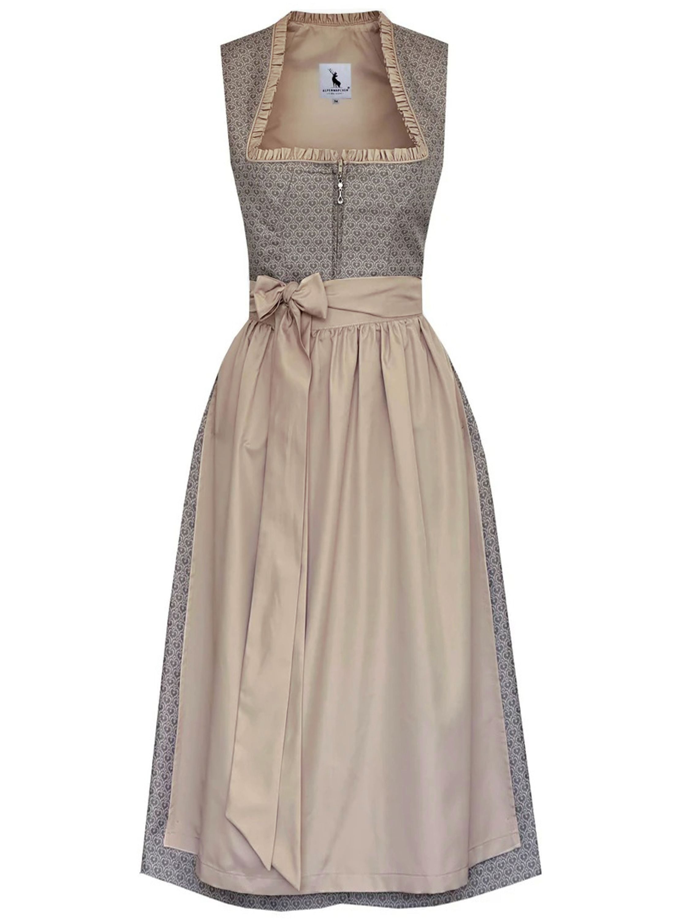 Dirndl Langes Dirndl Avelina in grau und creme - ALM1073