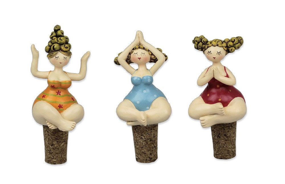 inware Dekofigur Yogafigur, Rubensfrau, Dame, Badenixe, Molly, Pilates, Yoga (3 St), Meditationsfigur, Wellness Dekoration, Geschenk, Entspannung Deko.