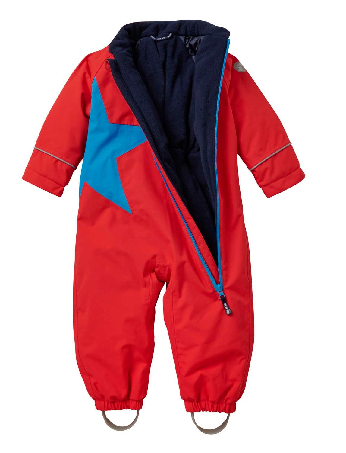 JAKO-O Snowsuit for Babies and Children, Star Design, tomato red