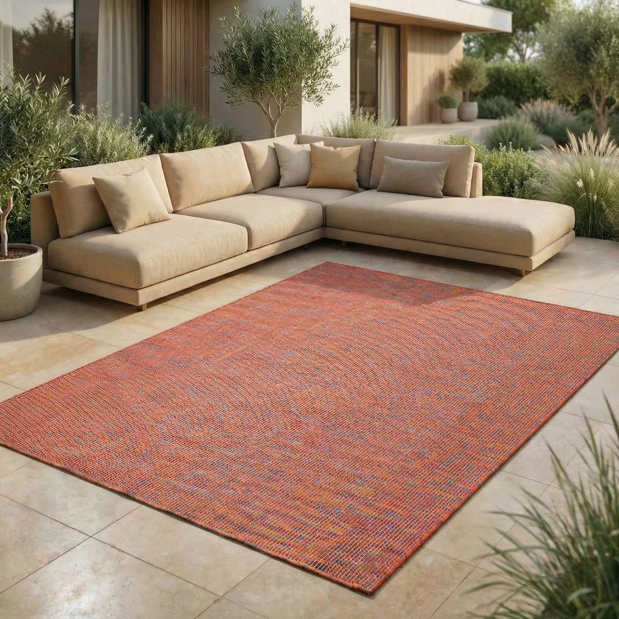 Jimri Outdoorteppich Key West, Rechteckig, Outdoor Teppich Balkonteppich Terassenteppich