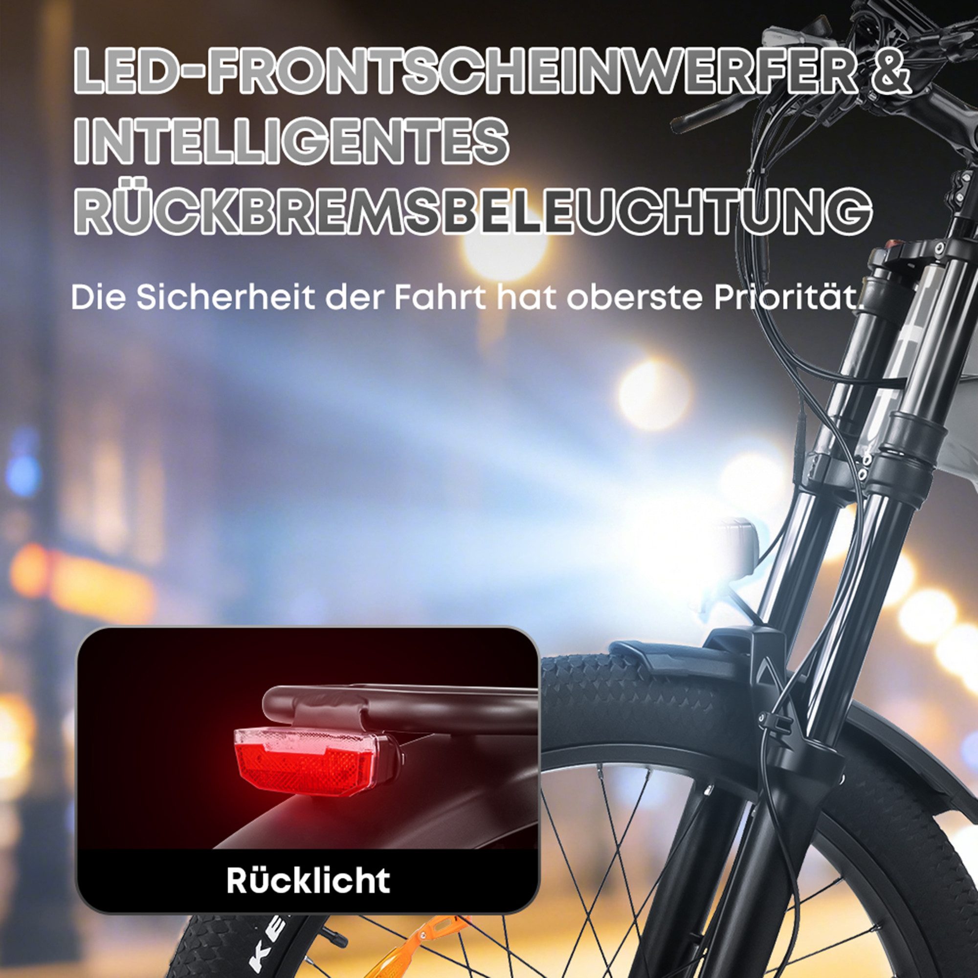 Vankel E-Bike Cityrad FS300 Elektrofahrrad 26” x 3 Damen u. Herren Pedelec 960Wh Max.144KM, Kettenschaltung, Heckmotor, 960 Wh, Pedelec, Elektrofahrrad E-Mountainbike für Erwachsene, E-bikes