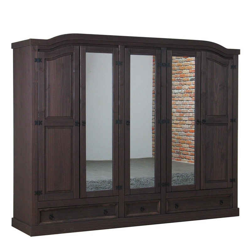 ebuy24 Kleiderschrank New Mexico Kleiderschrank 5 türig mit 3 Spiegeltür