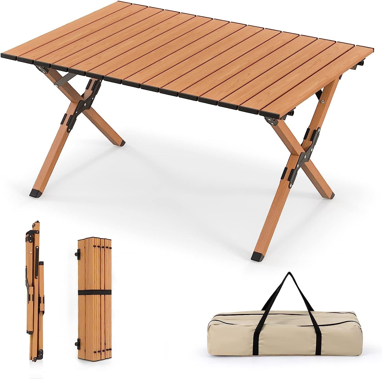 KOMFOTTEU Campingtisch Picknicktisch, klappbarer, 89 × cm 59 45 x