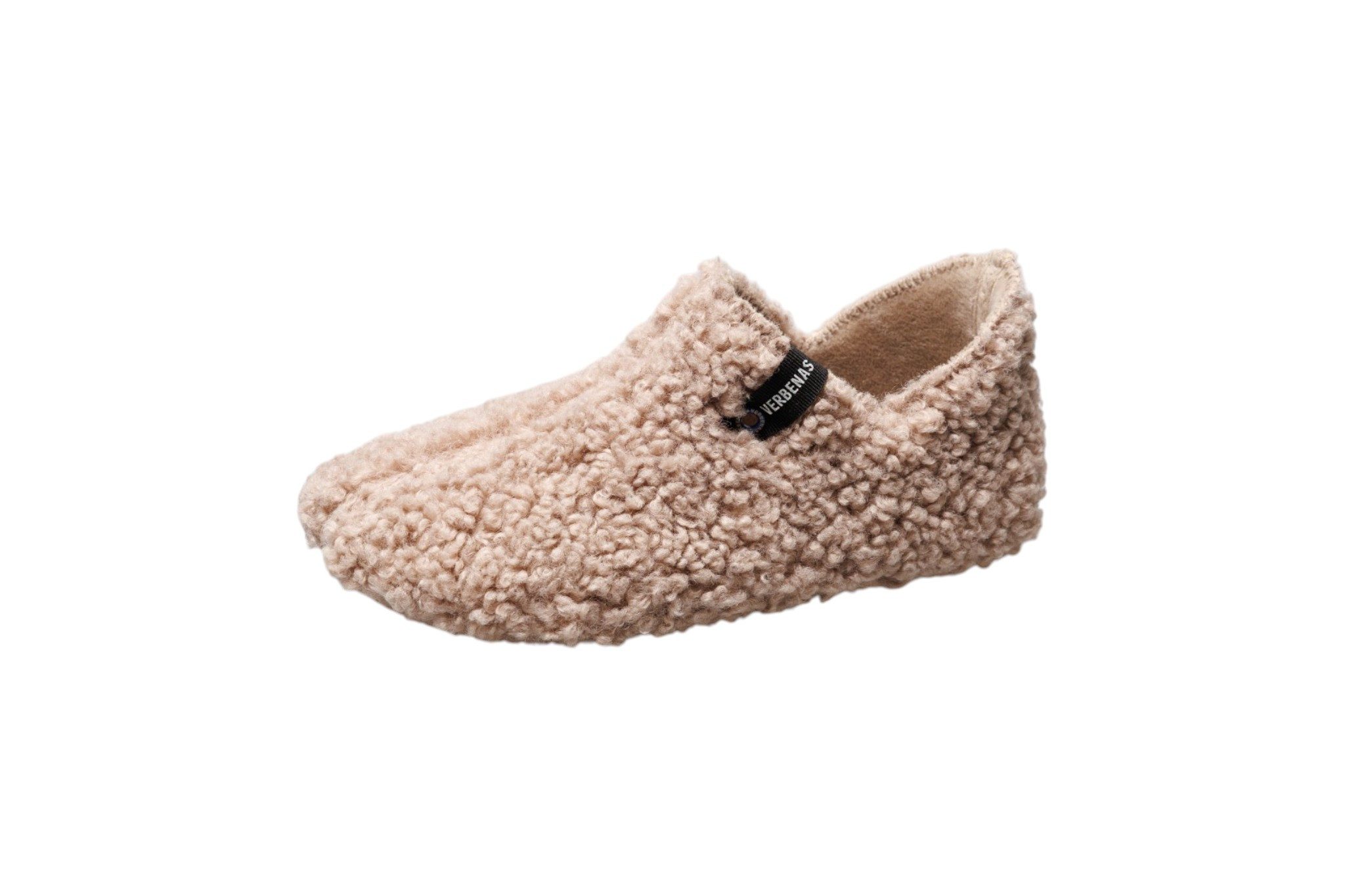 VERBENAS YOI CURLY Hausschuh Hüttenschuh, Homeslipper, Wohlfühlschuh mit Logo-Schriftzug