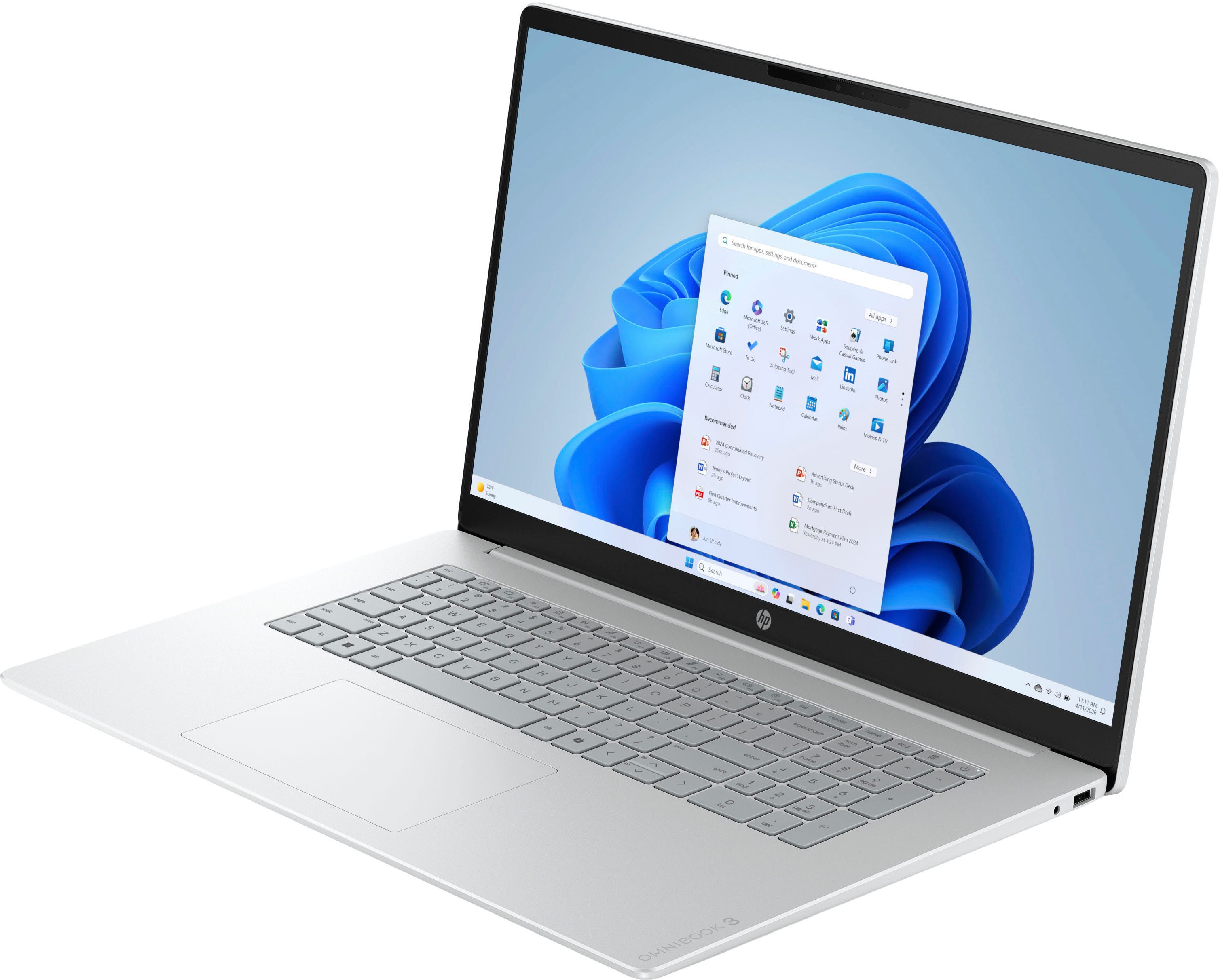 HP OmniBook 3 17-dk0254ng Notebook (43,9 cm/17,3 Zoll, Intel Core 5 120U, Intel Graphics, 8 GB, 512 GB SSD)