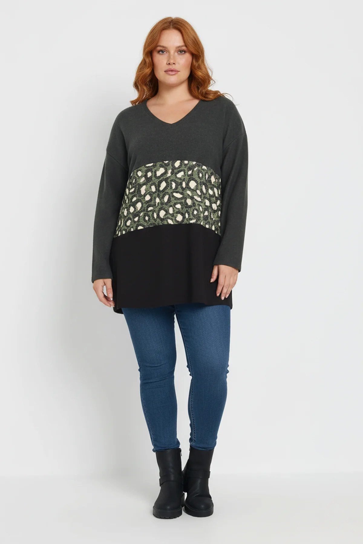 Sweater Pullover mit Leopardenmuster