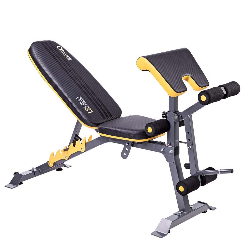HMS Premium Hantelbank Trainingsbank 4 in 1, (Spar-Set, 1-tlg., Homegym), perfekt für effektive Workouts zu Hause mit Lang- und Kurzhanteln