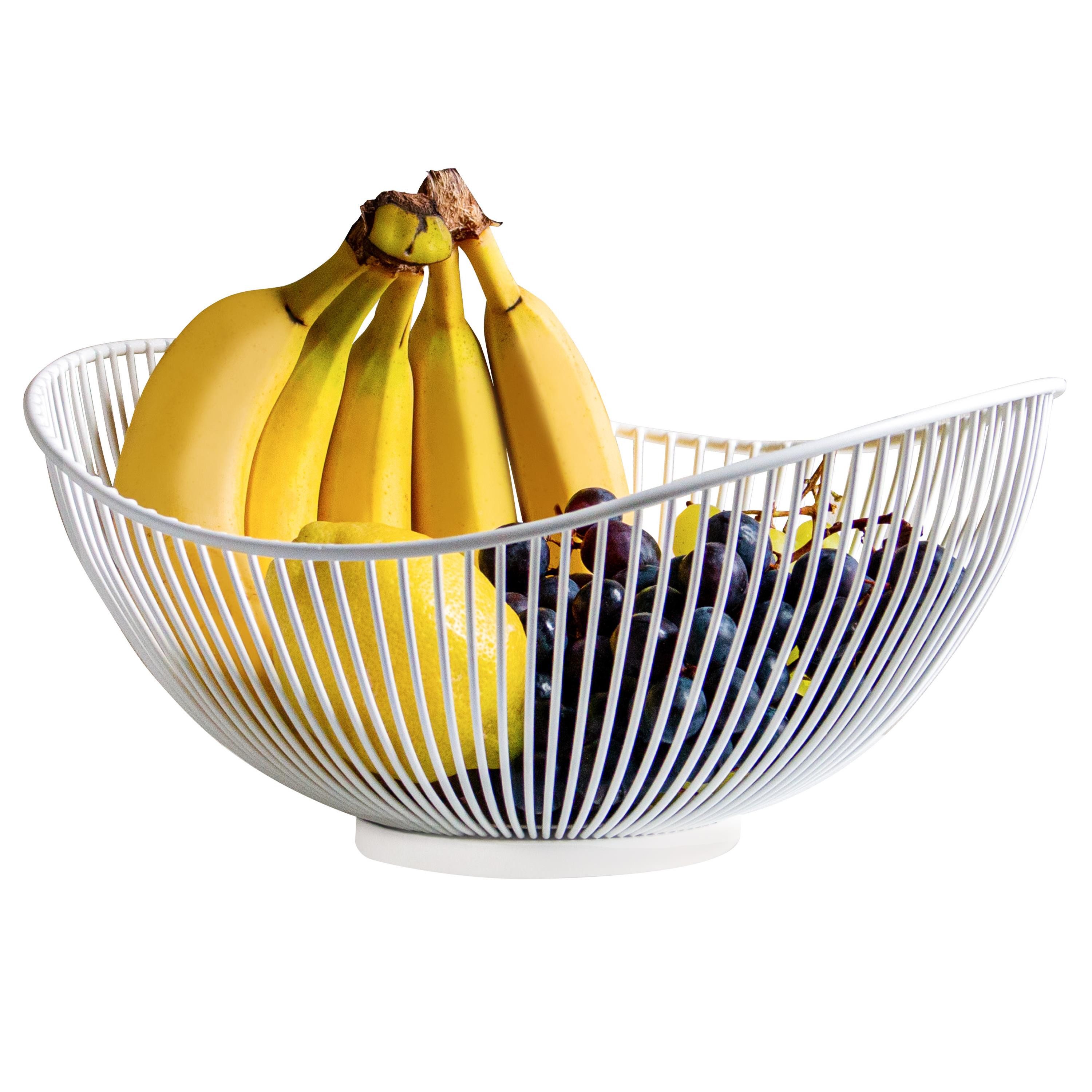 bremermann Obstschale Obstschale, Obstkorb, Drahtkorb oval ca. 29 x 13,5 x 25,5 cm, weiß