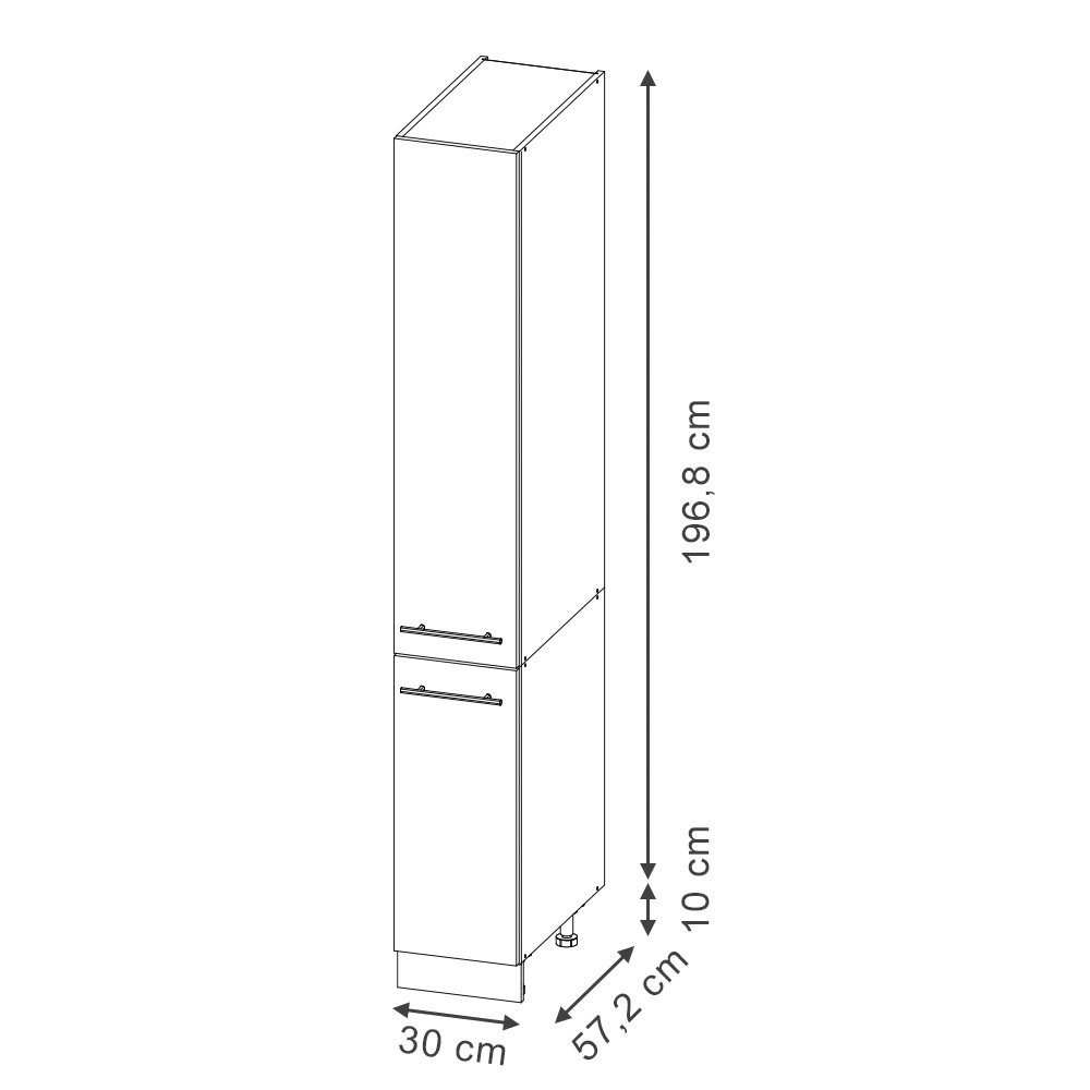 Vicco Hochschrank Fame-Line, Schwarz gestreift/Anthrazit, 30 cm (1-St)