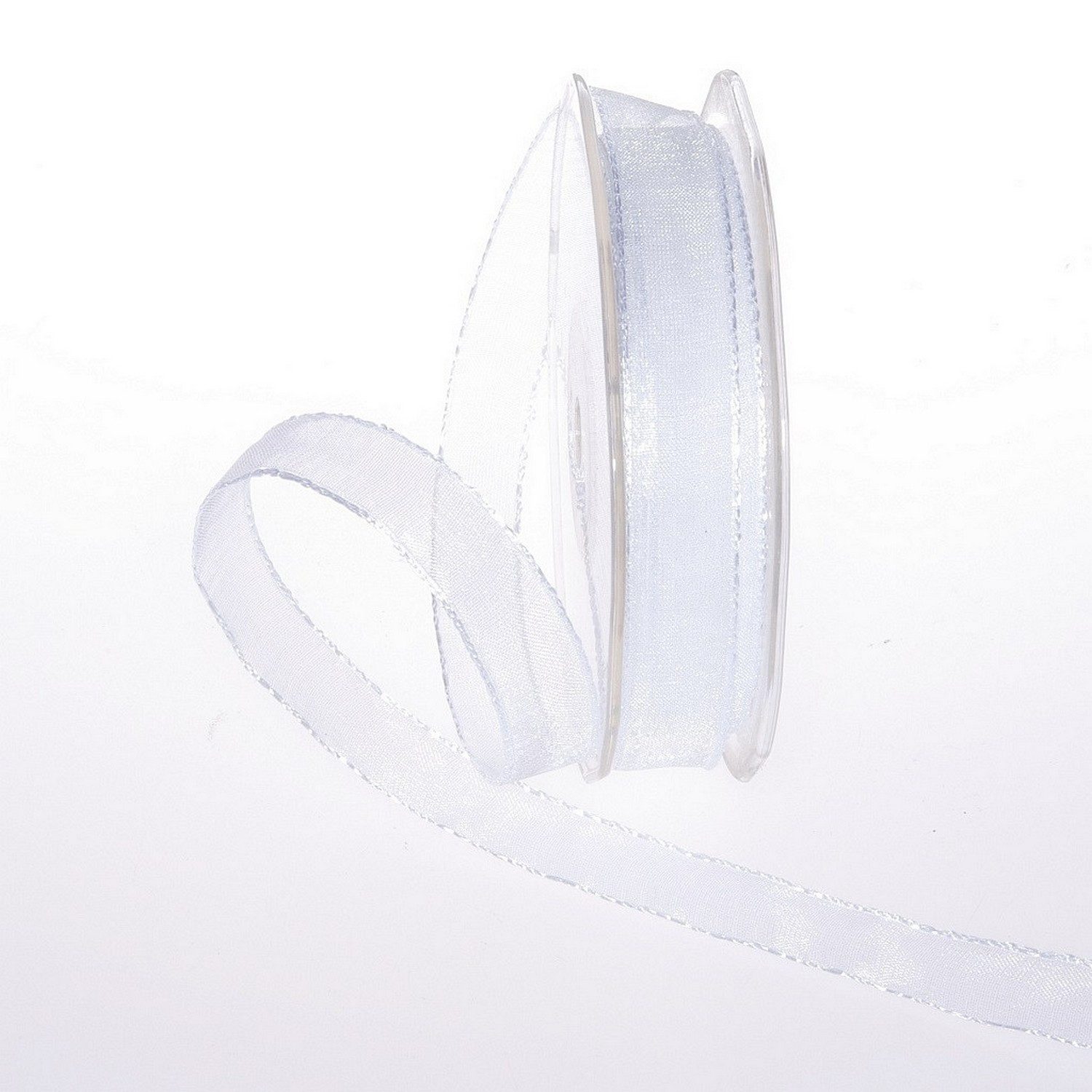 Deko AS Dekoband Organzaband mit Häkelkante - 15mm - 25m - col. 00 weiß - 53735-15-25-, besondere Dekokante