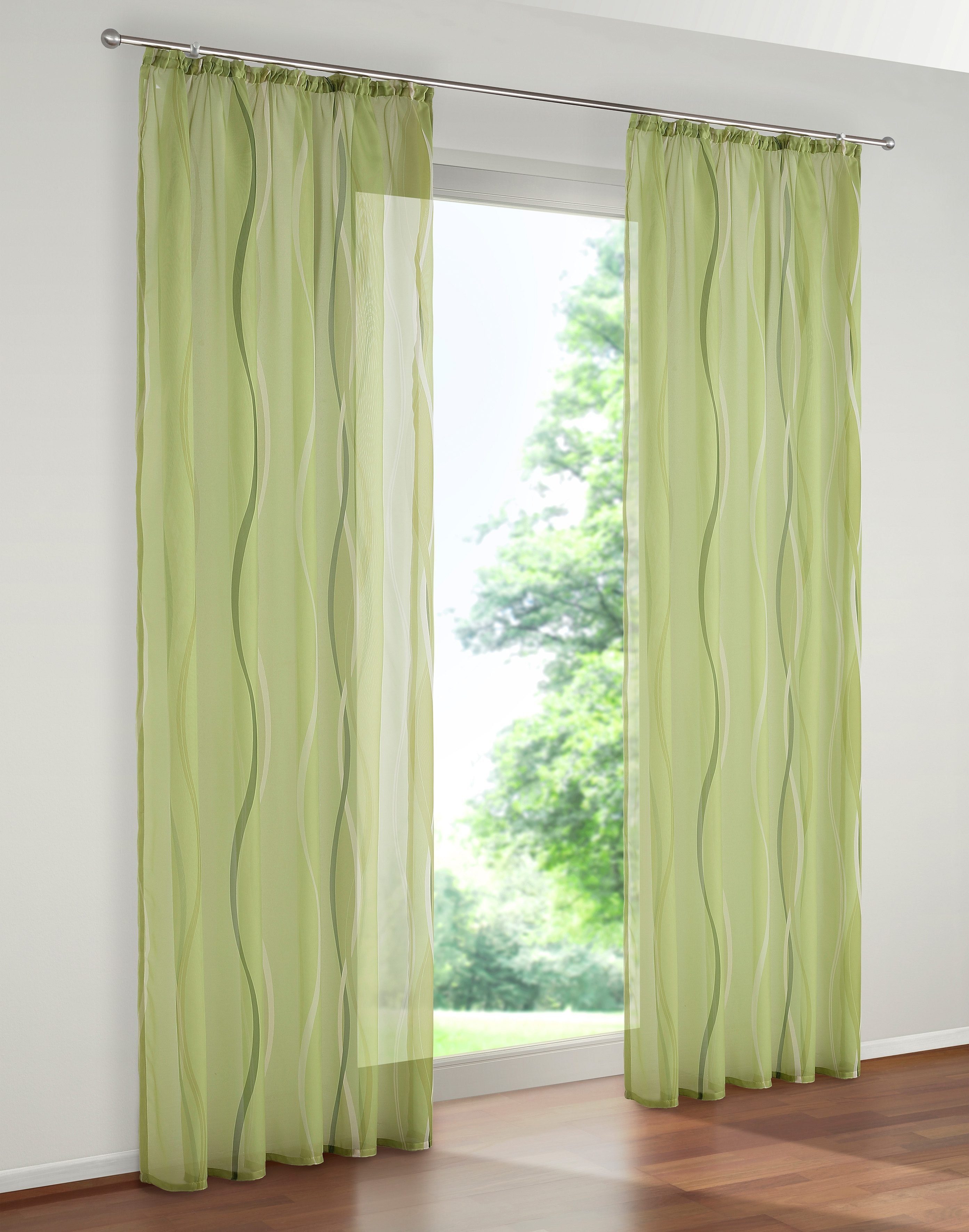 Gardine Dimona, my home, Kräuselband (2 St), transparent, Voile, 2er-Set, transparent, Voile, Polyester