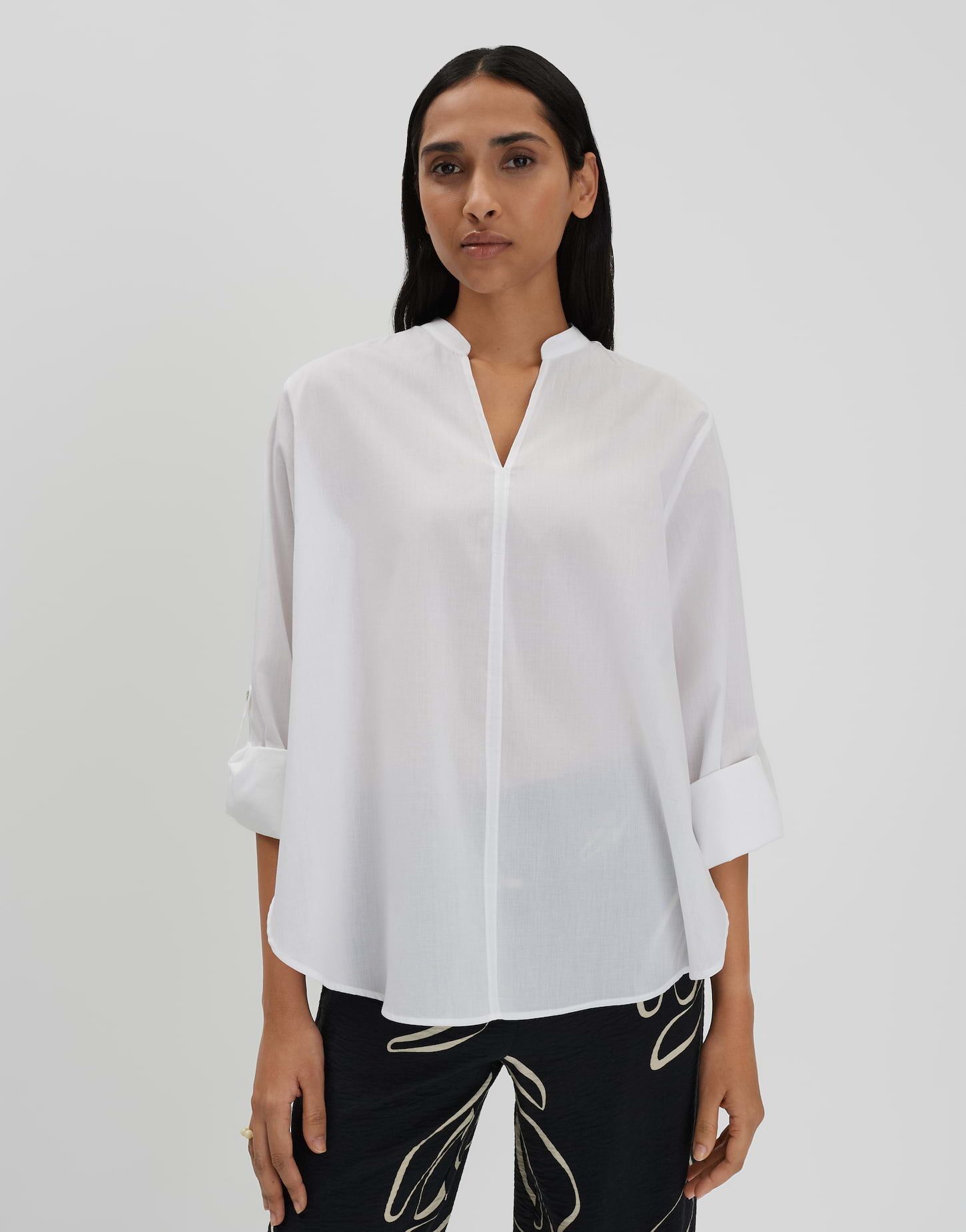 Langarmbluse ZOMI EASE Loose aus Cotton Voile