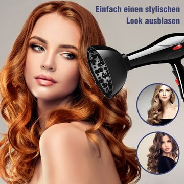 MDHAND Haartrockner 2200 W mit 2 Kämme, 3 Styling-Düsen, 1,5 m langes Stromkabel, für die Familie, Haarsalon, Frisuren, schwarz