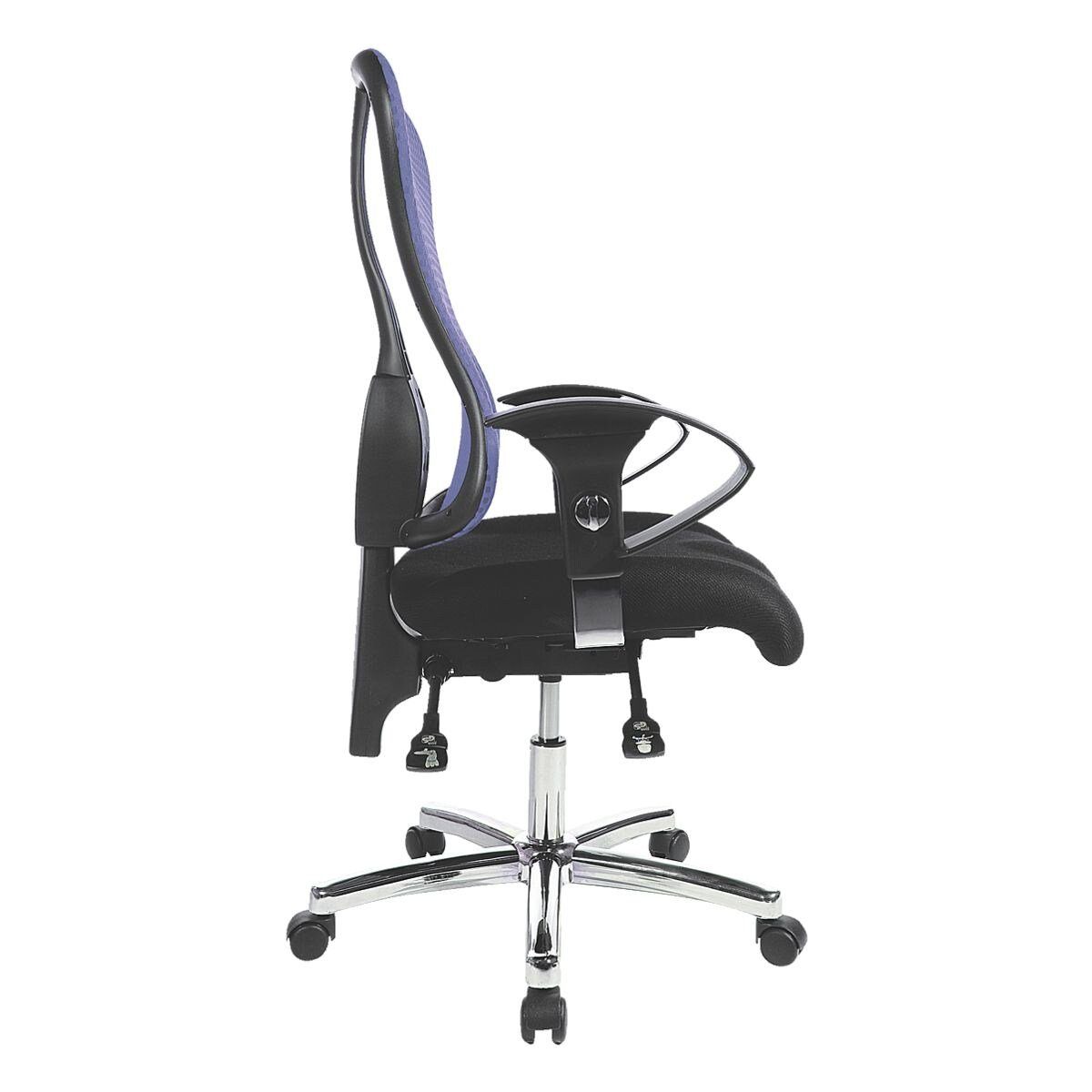 TOPSTAR Schreibtischstuhl Sitness 90, mit blau-schwarz 3D-Sitzmechanik Armlehnen, Muldensitz und