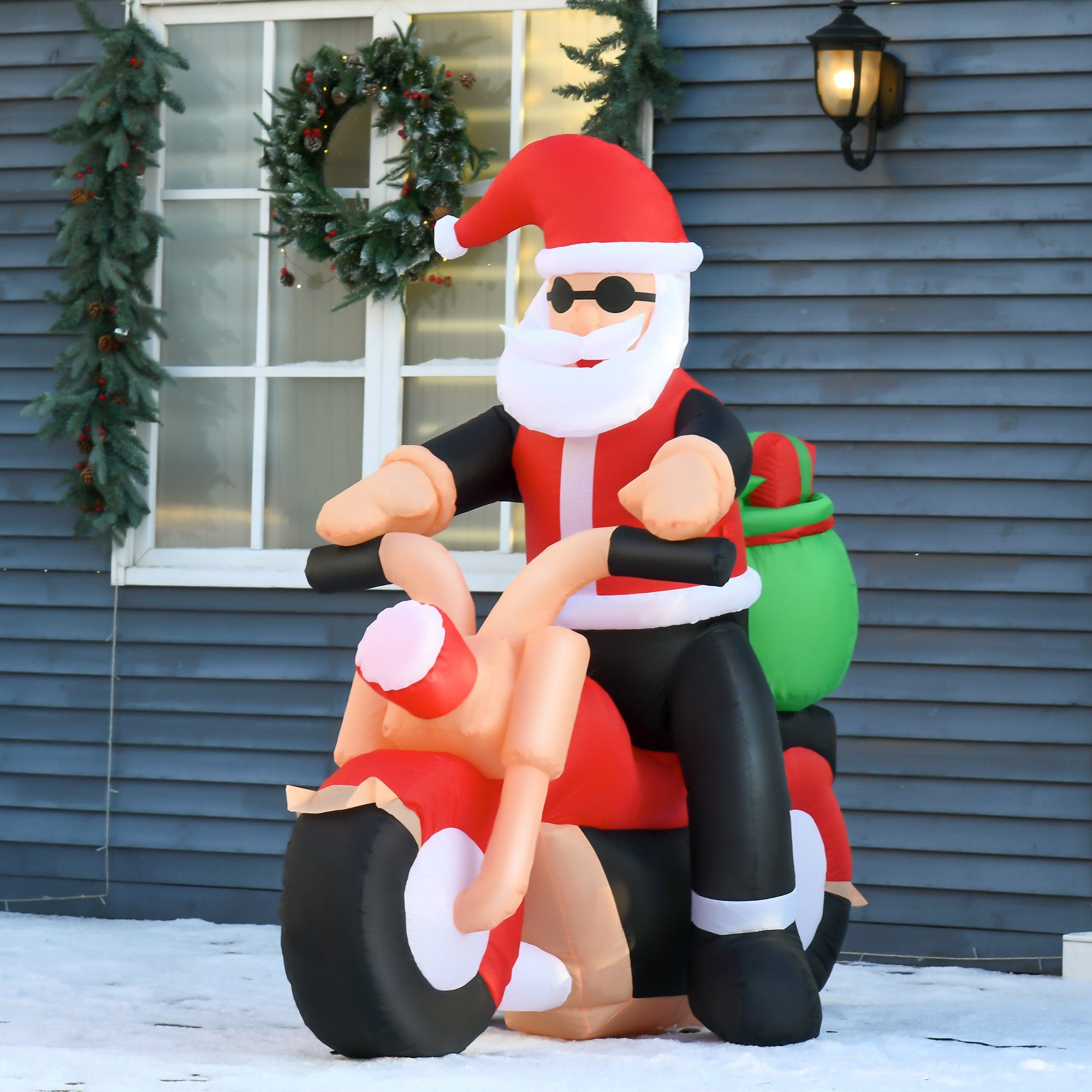 HOMCOM Weihnachtsfigur Aufblasbarer Weihnachtsmann – Bild 3 von 5