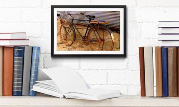 WandbilderXXL Bild mit Rahmen Old Bicycle, Lost Place, Wandbild, in 4 Größen erhältlich