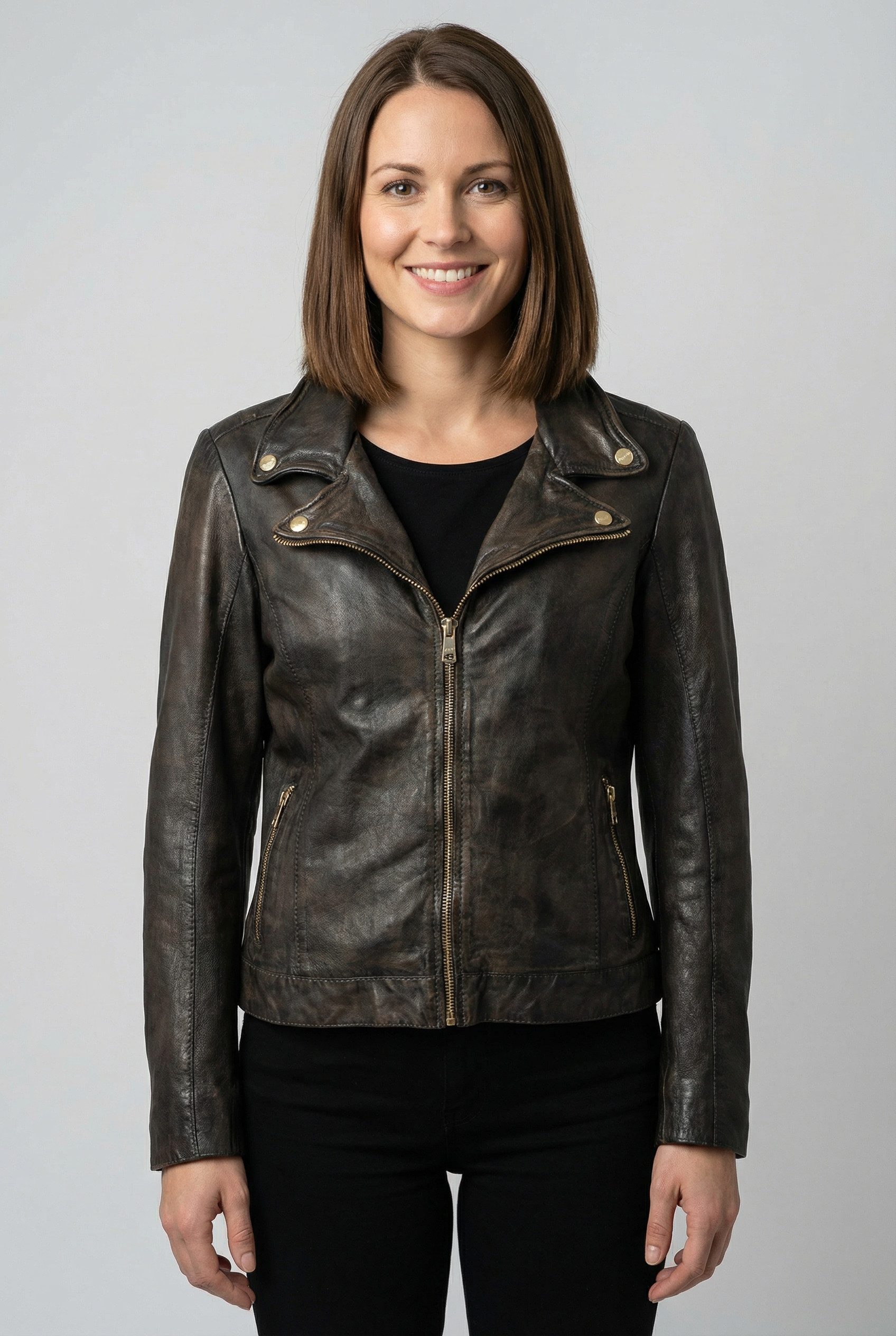 Mauritius Lederjacke MWEvina mit Reverskragen