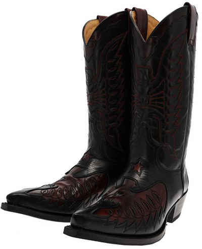 Sendra Boots 2720 CUERVO Schwarz Rot Cowboystiefel Rahmengenähte Rahmgenähte Westernstiefel