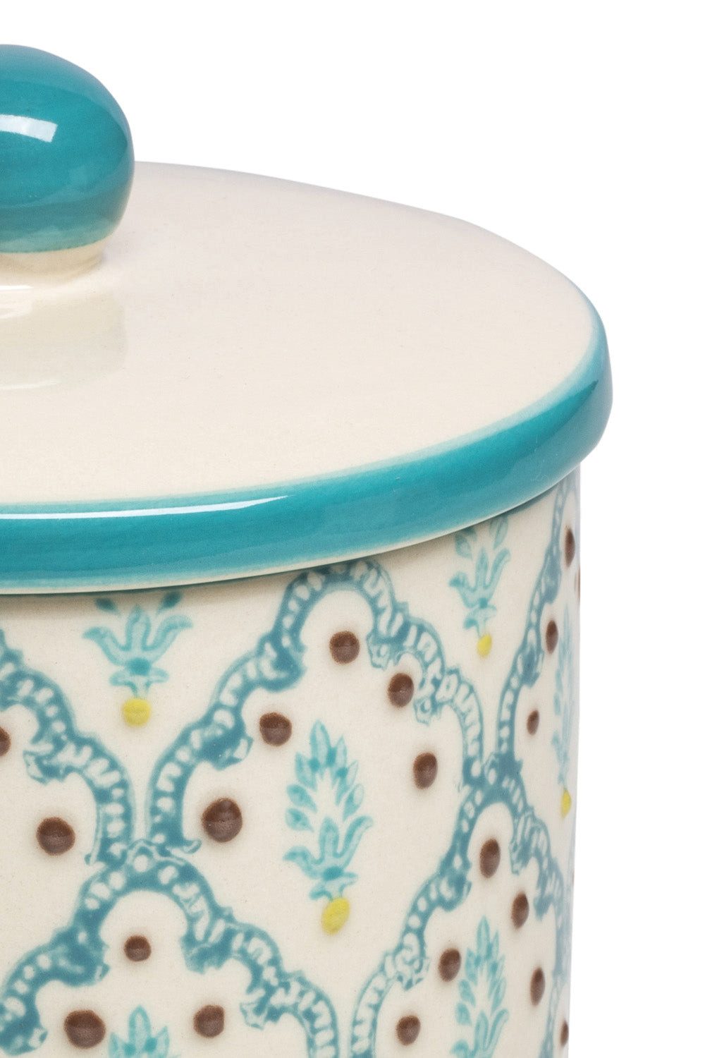 Tranquillo Badorganizer Steinzeug Aufbewahrungsdose ORIENTAL Ø8x12 cm spülmaschinengeeignet (Einzelartikel, Einzelne Aufbewahrungsdose, kein Set), Orientalisch  – Bild 4 von 5