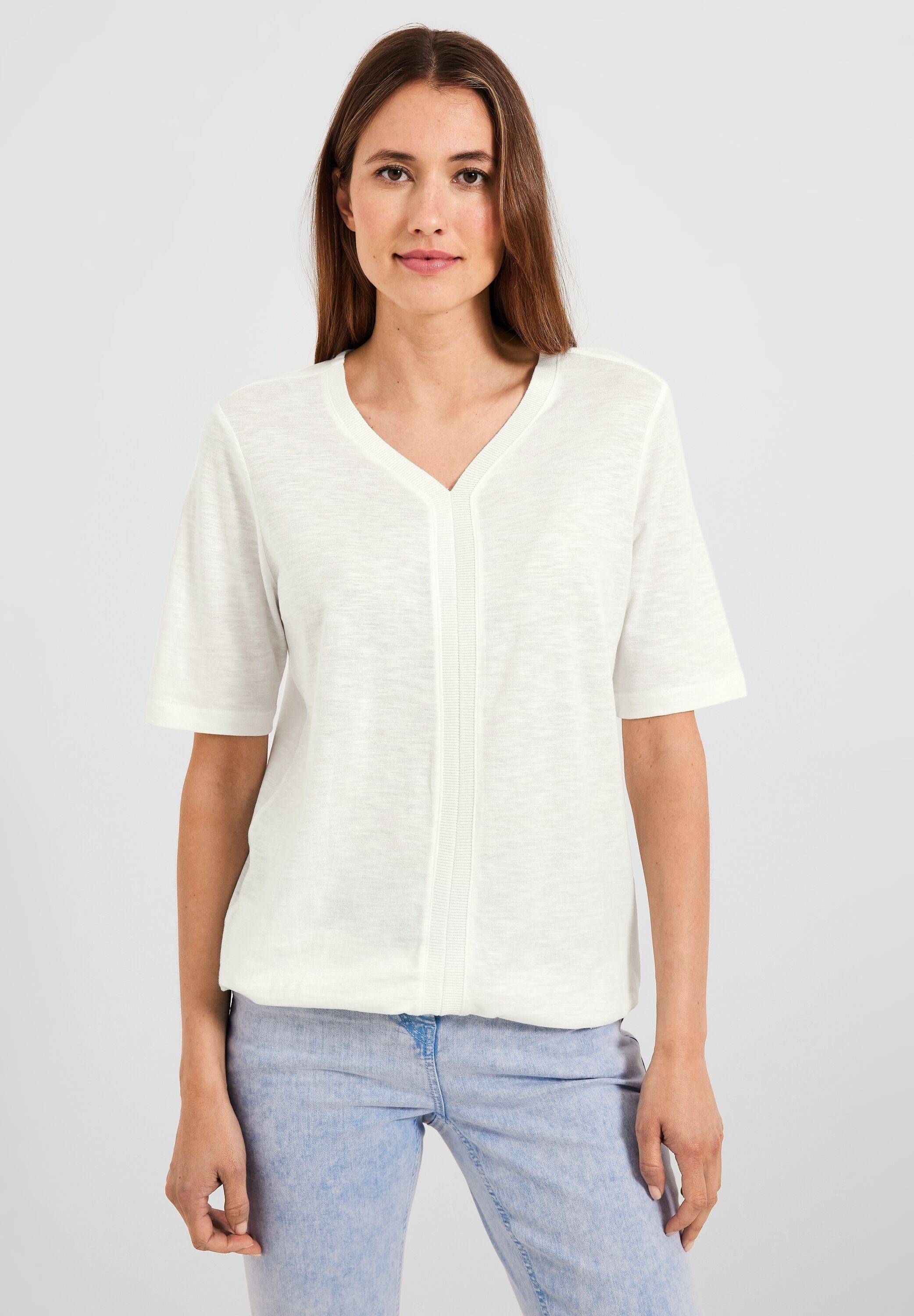 Sonderangebotsaktionen Cecil T-Shirt softem Tunikashirt aus Damen Materialmix