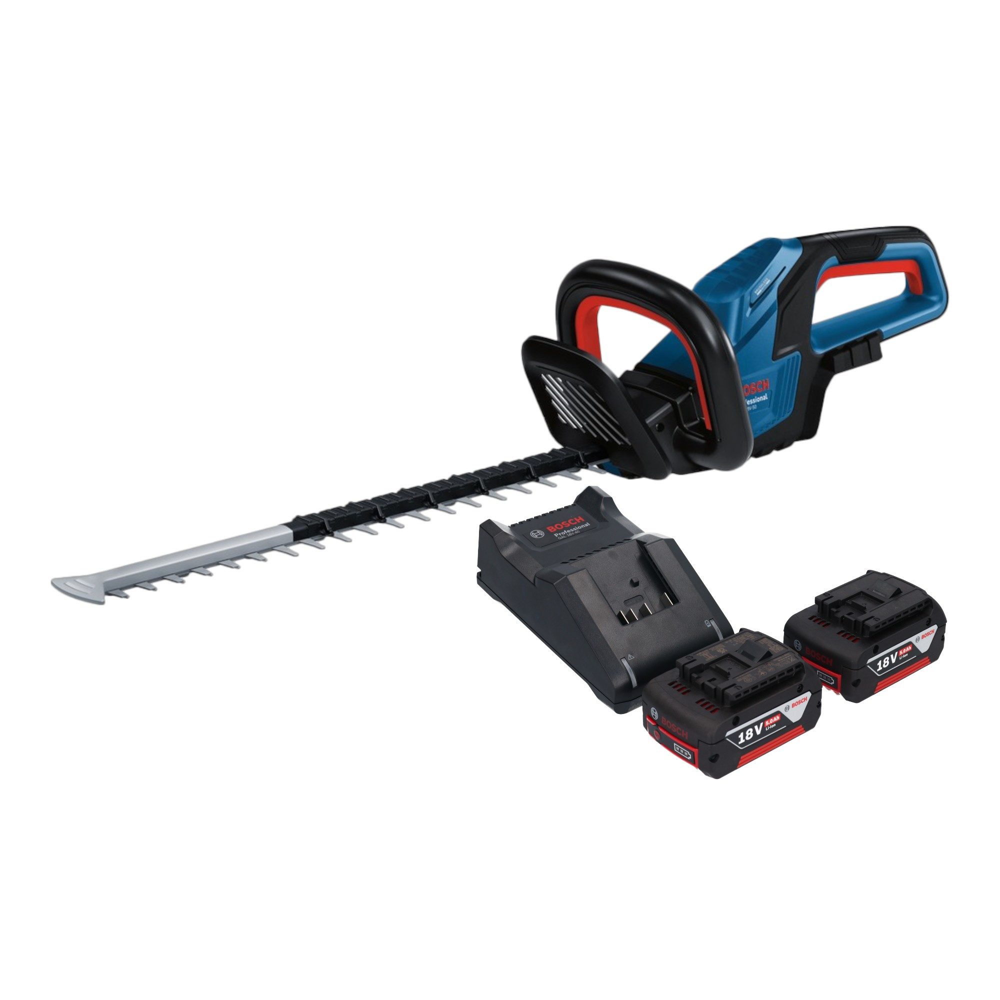 Bosch Professional Akku-Heckenschere GHE 18V-50 Professional 18 V 50 cm + 2x Akku 5,0 Ah + Ladegerät