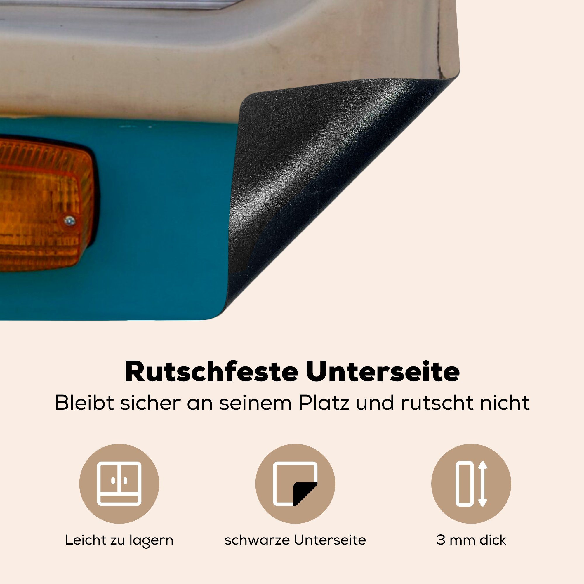 - MuchoWow für tlg), Ceranfeldabdeckung, cm, Auto Scheinwerfer, Arbeitsplatte 78x78 (1 Bus Herdblende-/Abdeckplatte - küche Vinyl,