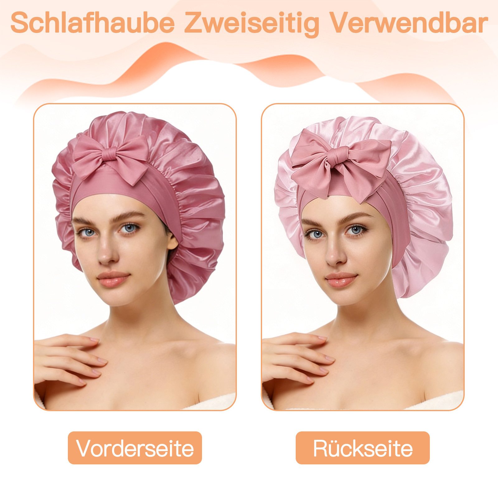 inschimmer Duschhaube Nachtmütze zum Schlafen für Nacht Doppelseitige Schlafhaube Haarhaube