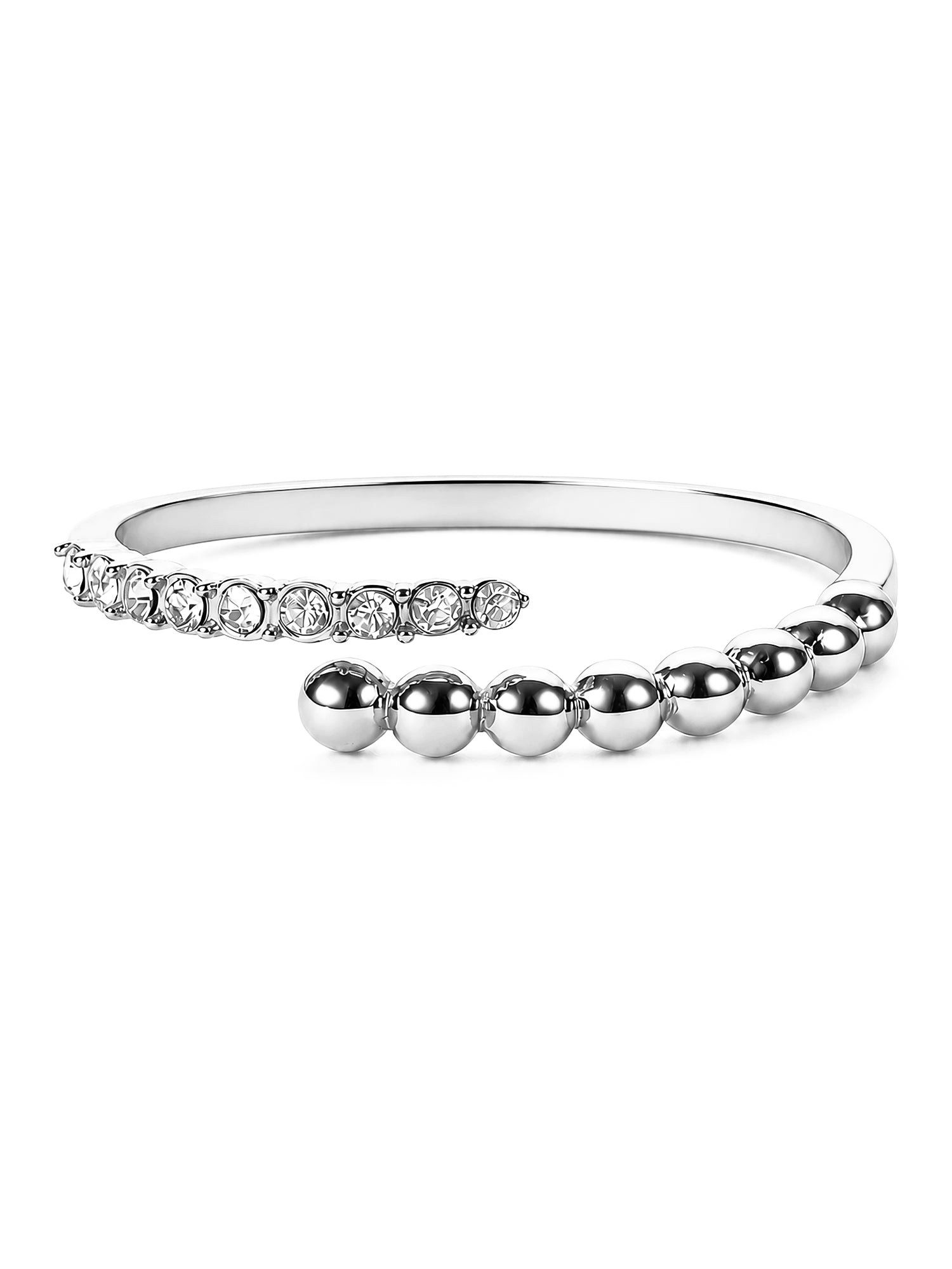 THIORA Fingerring Bora Brilliance, 316L Edelstahl mit 9 Zirkonia-Steinen, offen & verstellbar