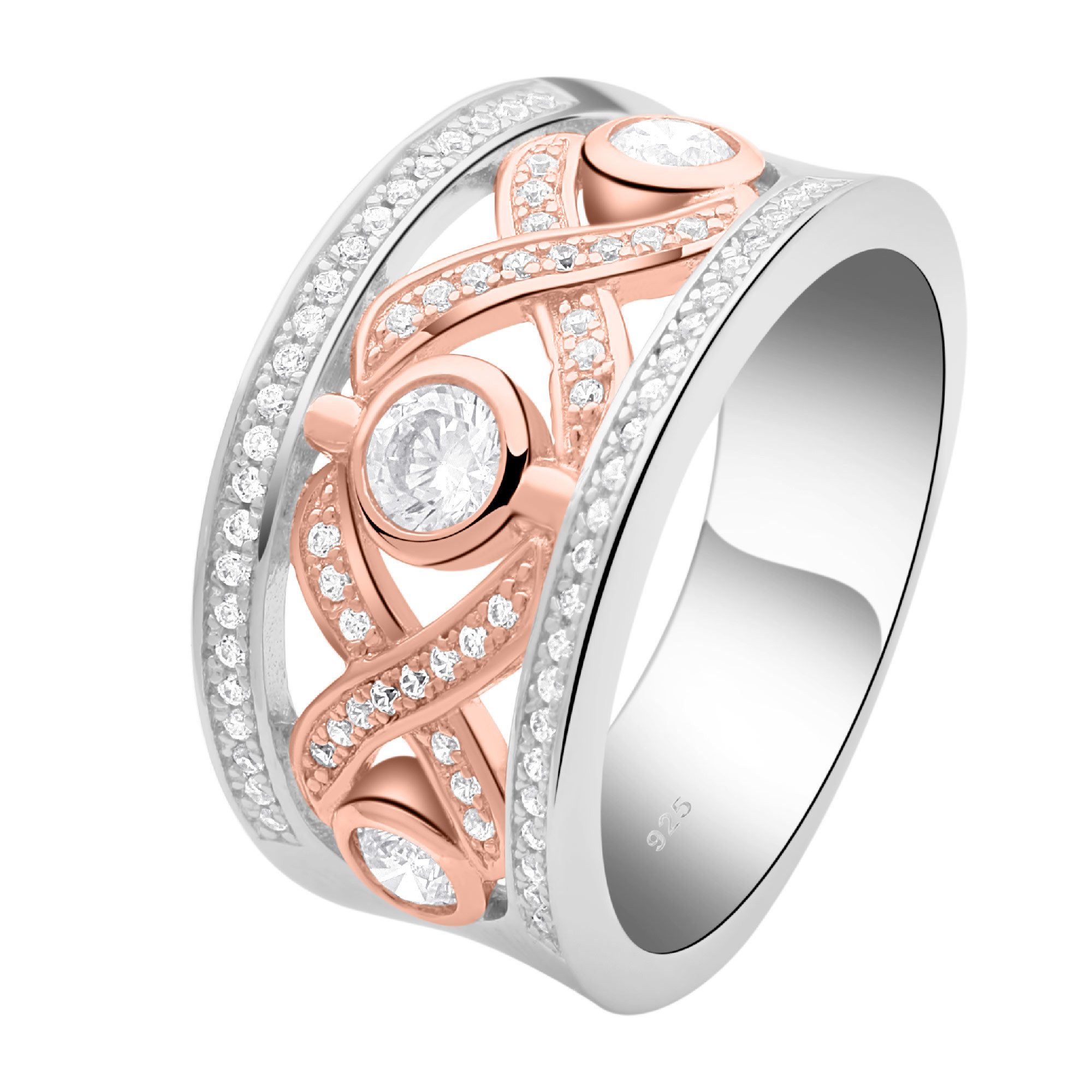 Tony Fein Silberring Kronenring 585er Rosé günstig online kaufen