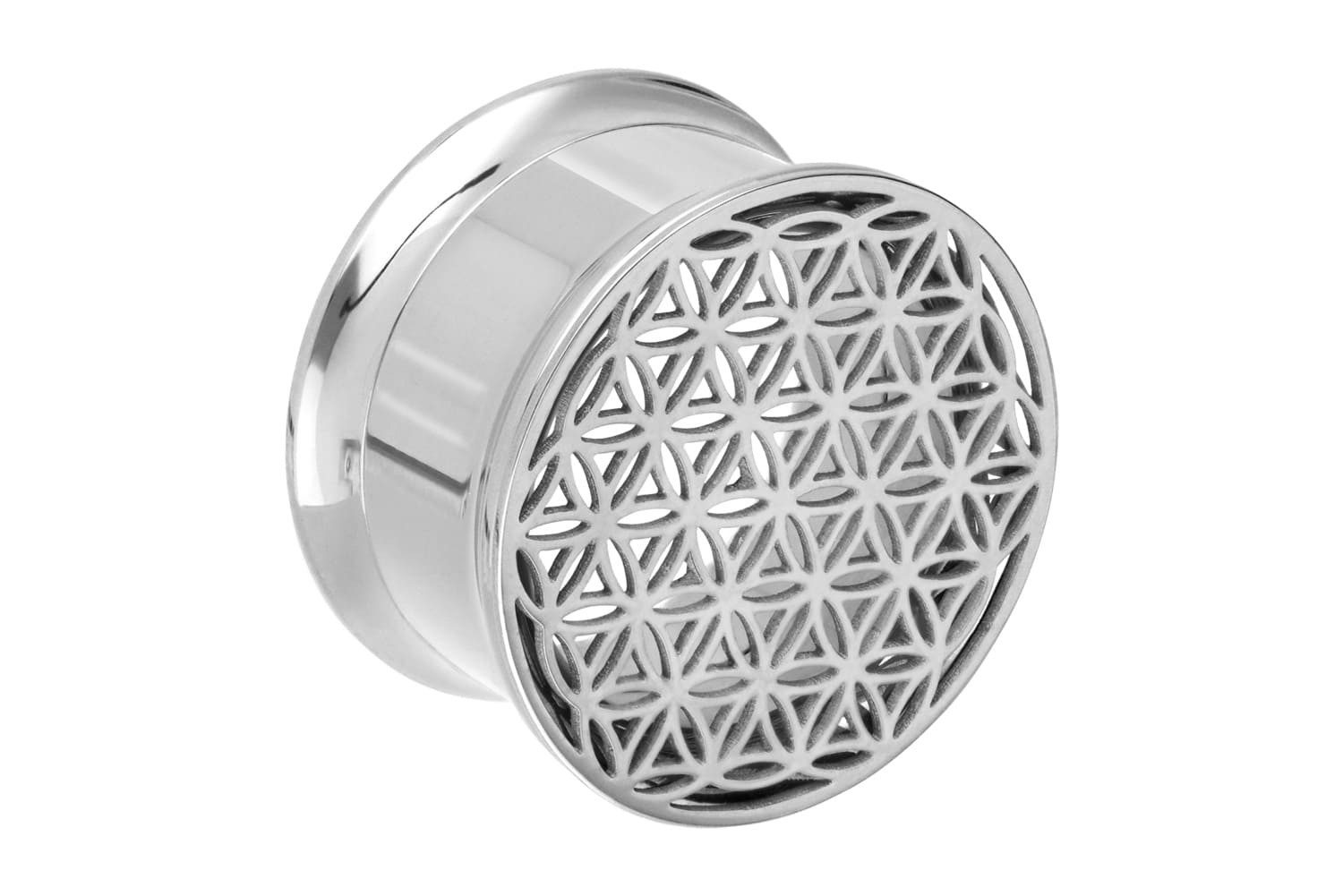 PIERCINGLINE Plug Chirurgenstahl Double Flared Tunnel BLUME DES LEBENS (Tunnels, 1-tlg)