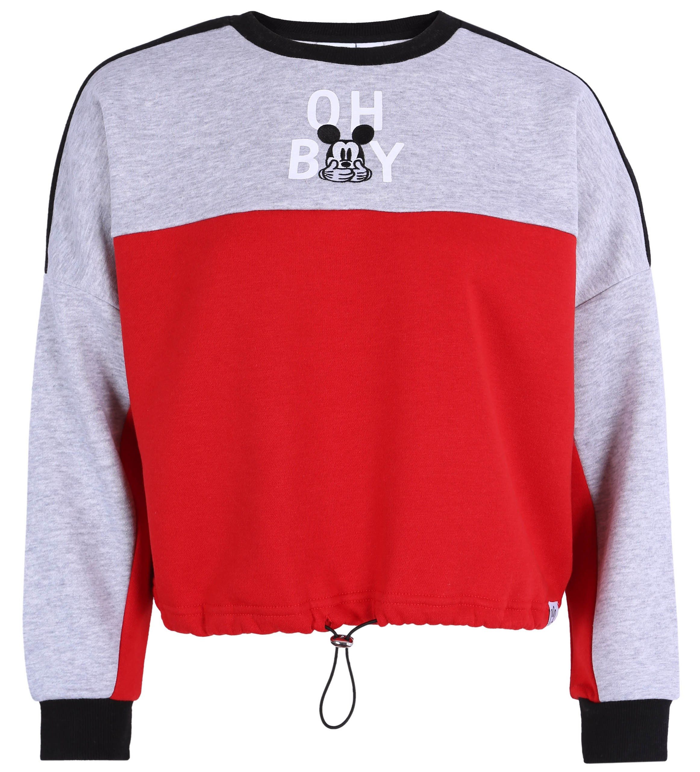 Sweatshirt Rot-graues kurzes Shirt Mickey Mouse DISNEY XL
